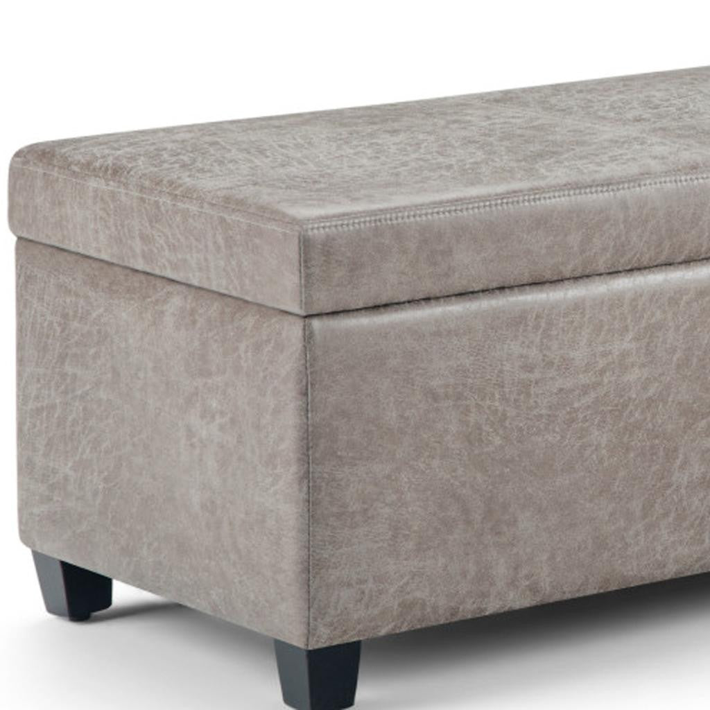 48" Dark Brown and Gray Upholstery Storage Ottoman-7