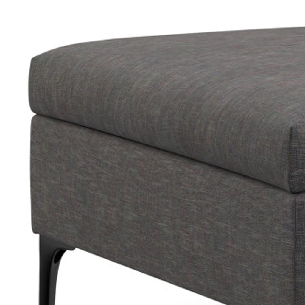36" Black and Slate Gray Upholstery Storage Ottoman-4