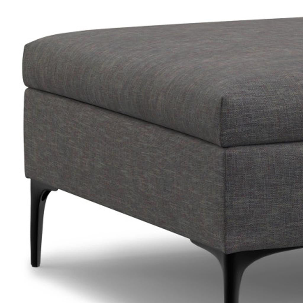 36" Black and Slate Gray Upholstery Storage Ottoman-5
