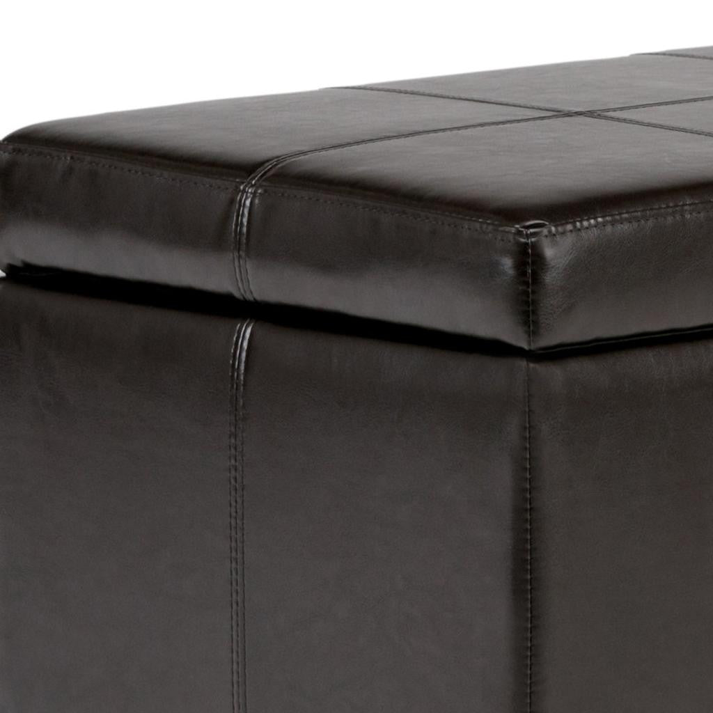 48" Dark Brown and Coffee Upholstery Storage Ottoman-6