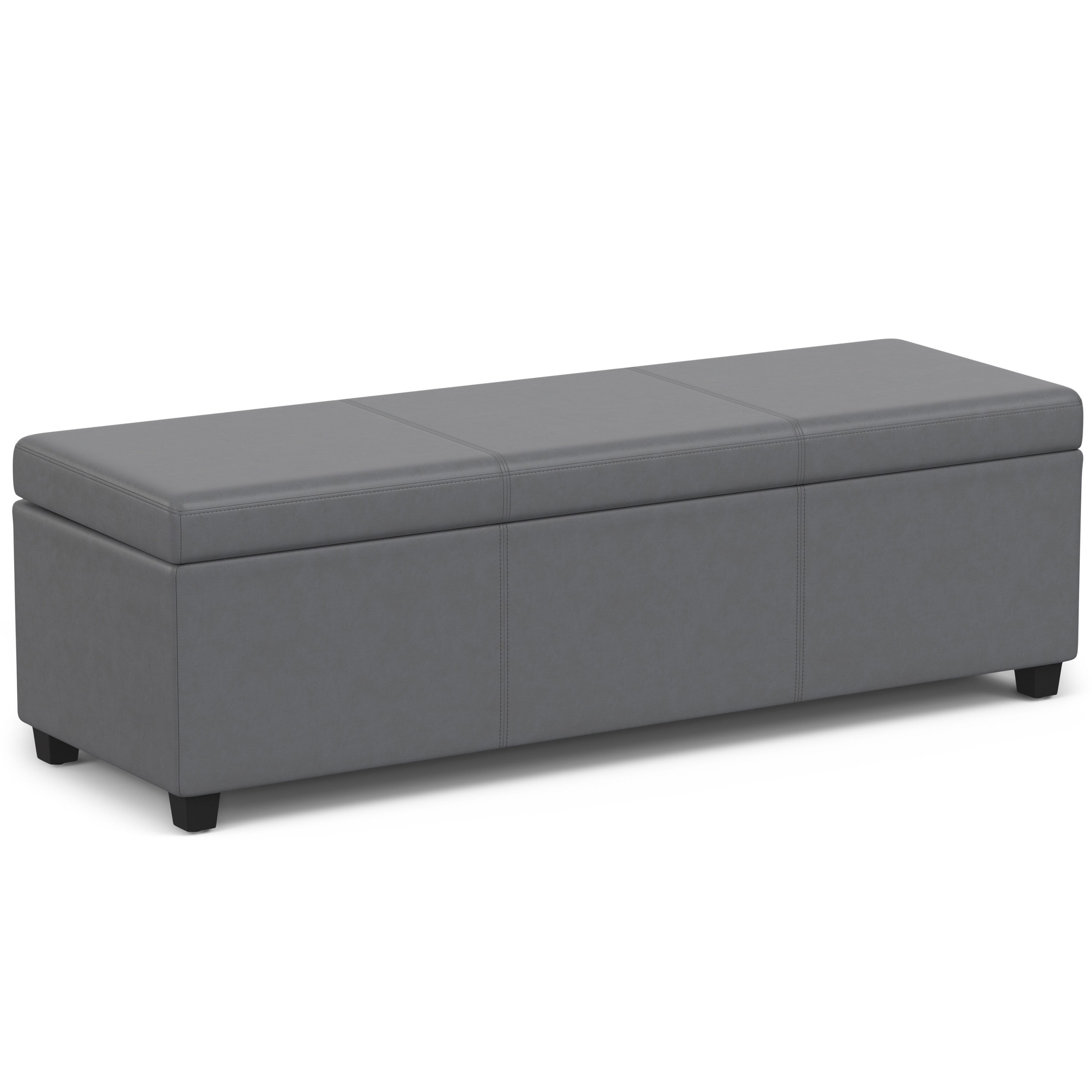 54" Dark Brown and Gray Upholstery Storage Ottoman-0