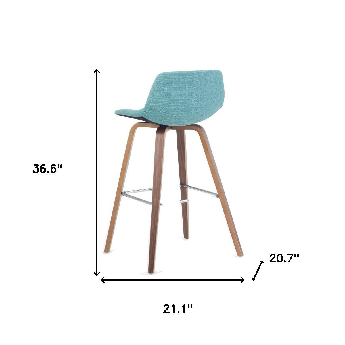28" Blue Wood Backless Counter Height Bar Chair-4