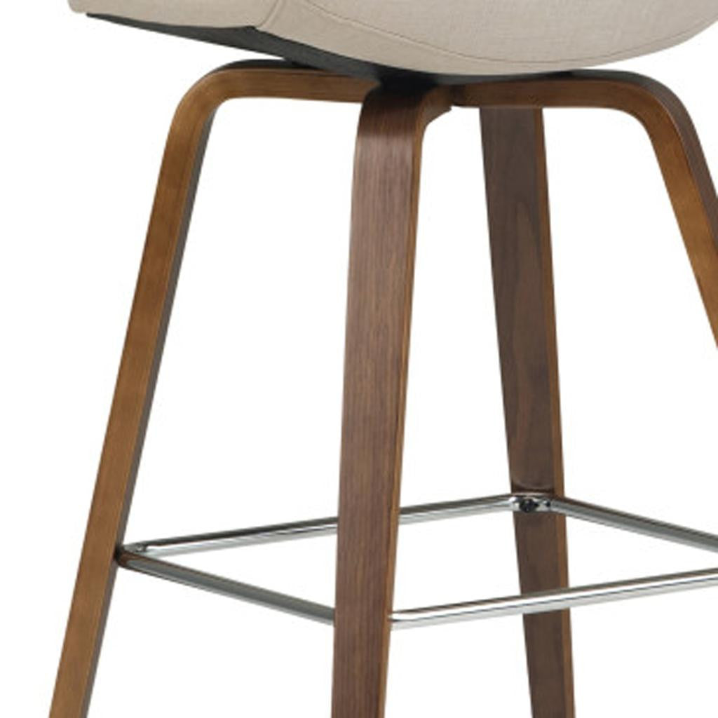 28" Natural Wood Backless Counter Height Bar Chair-2