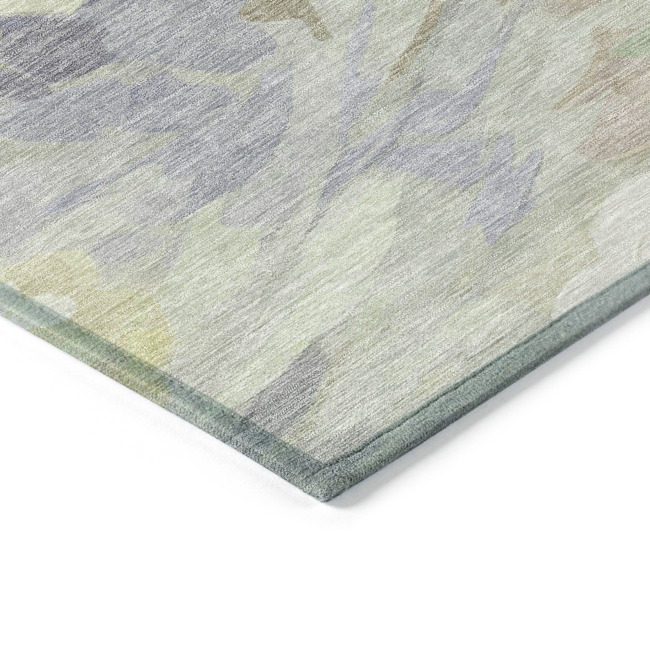 5' X 8' Mint Green Ivory And Beige Floral Washable Indoor Outdoor Area Rug-7