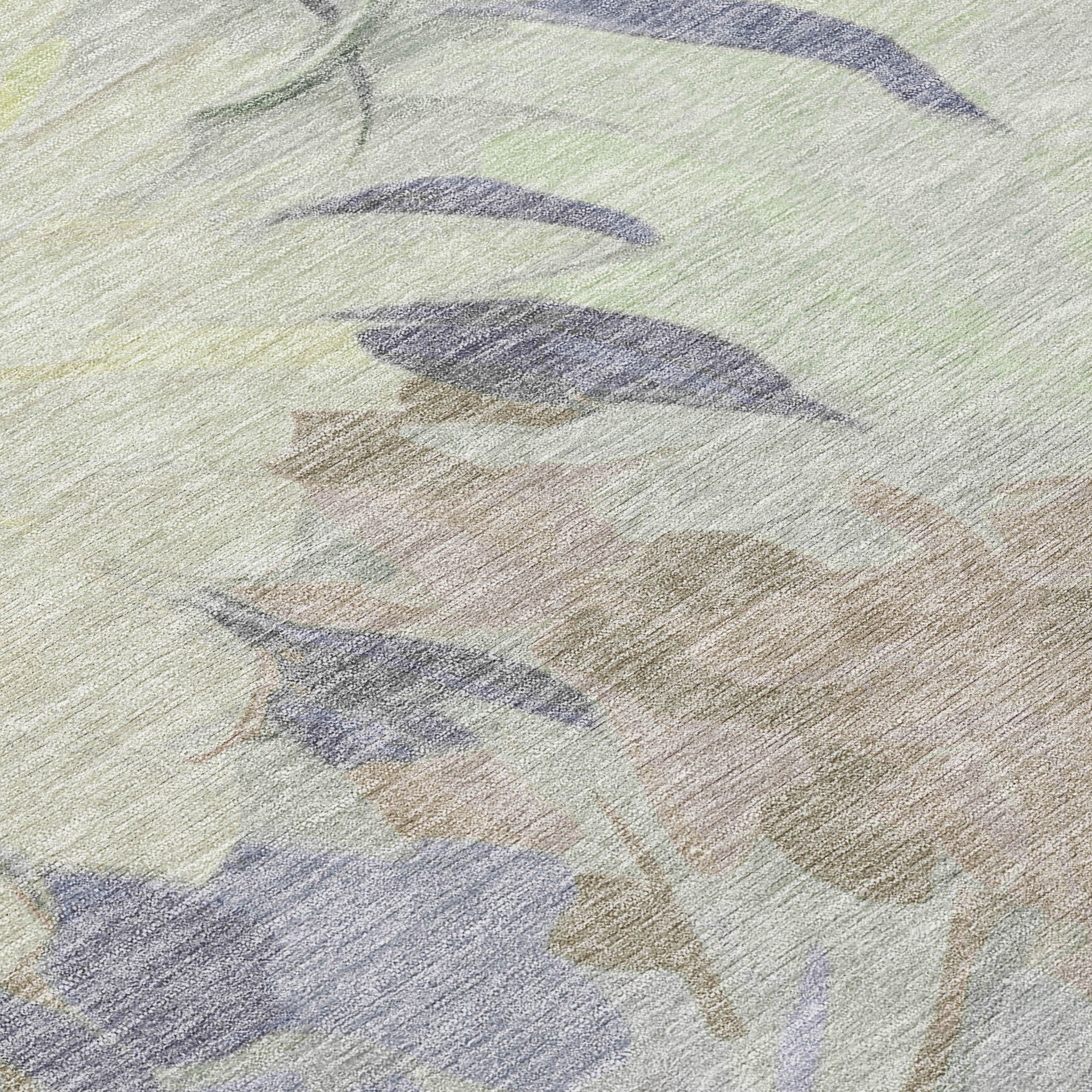 5' X 8' Mint Green Ivory And Beige Floral Washable Indoor Outdoor Area Rug-3