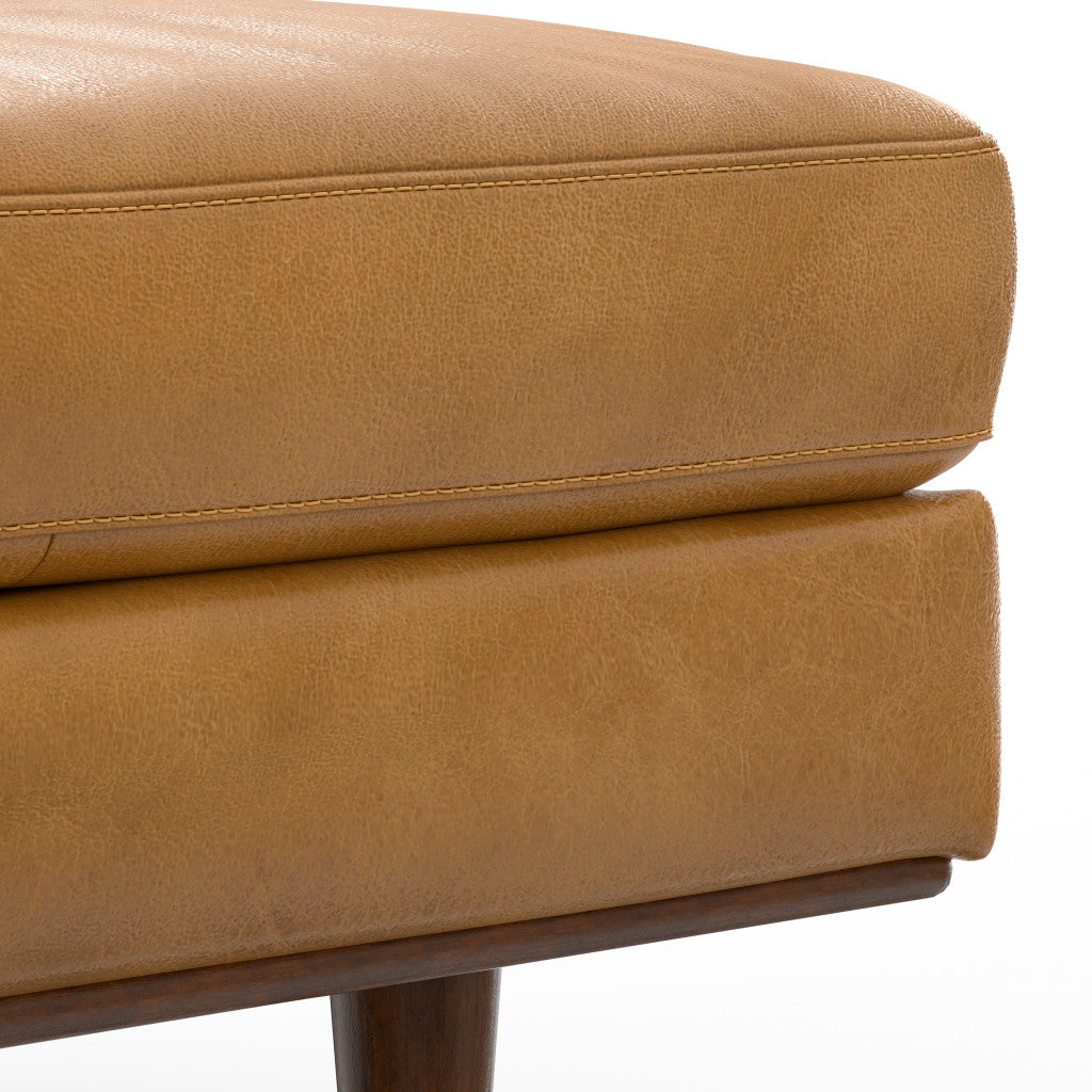 33" Sienna and Brown Leather Cocktail Ottoman-4