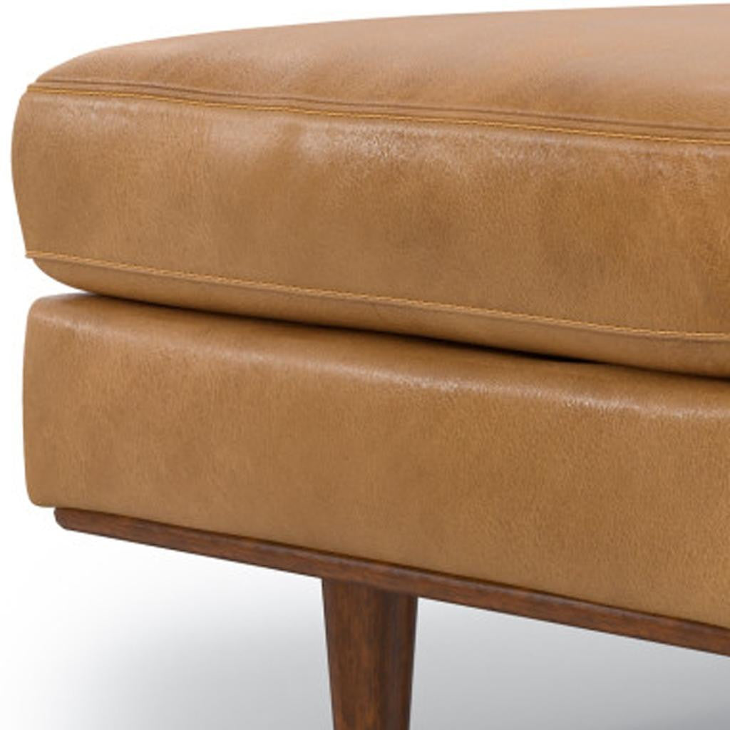 33" Sienna and Brown Leather Cocktail Ottoman-5