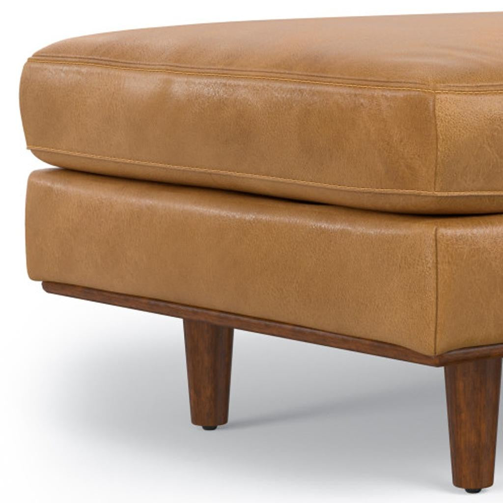 33" Sienna and Brown Leather Cocktail Ottoman-6