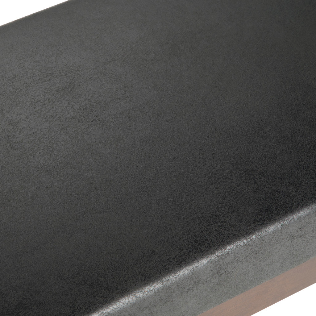 48" Black and Brown Leather Ottoman-8