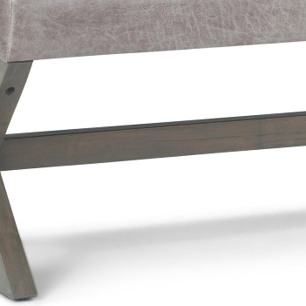 48" Gray and Brown Leather Ottoman-5