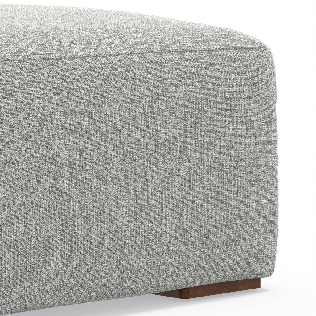 34" Gray and Brown Fabric Ottoman-4