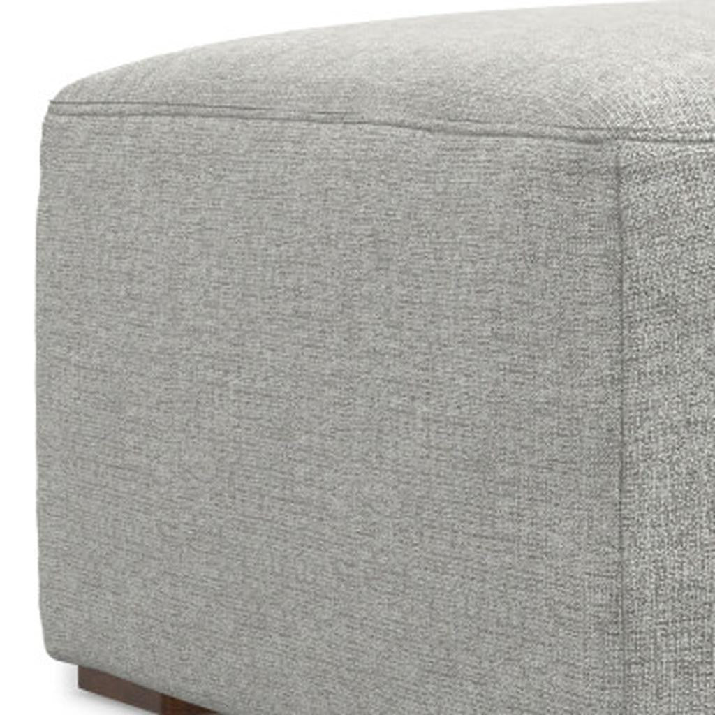 34" Gray and Brown Fabric Ottoman-5