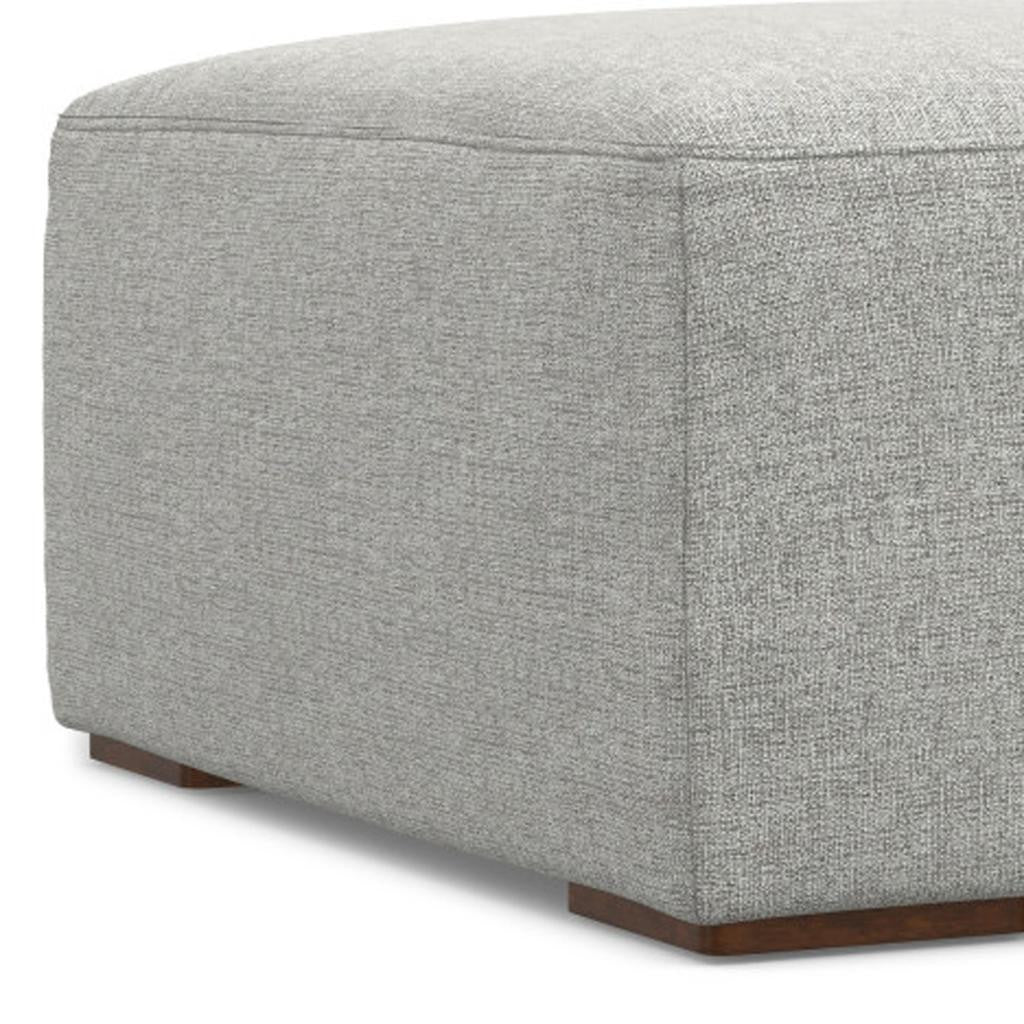 34" Gray and Brown Fabric Ottoman-6