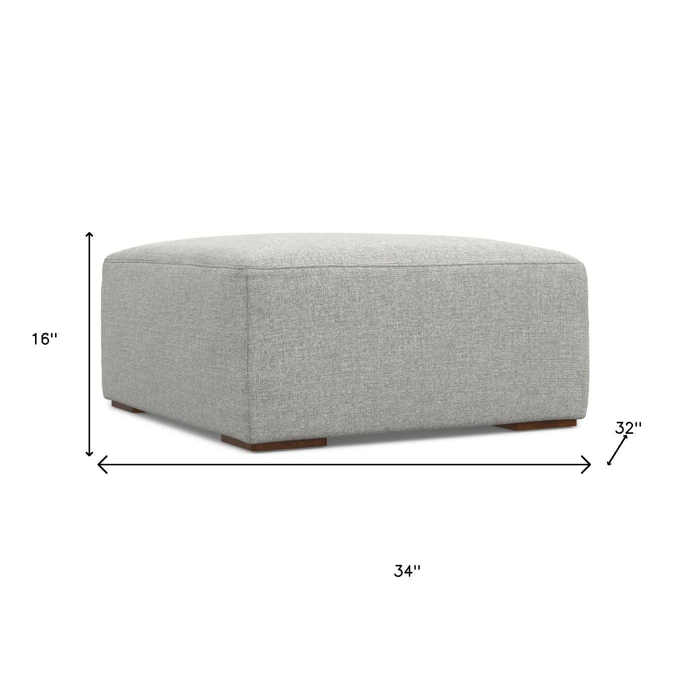 34" Gray and Brown Fabric Ottoman-8