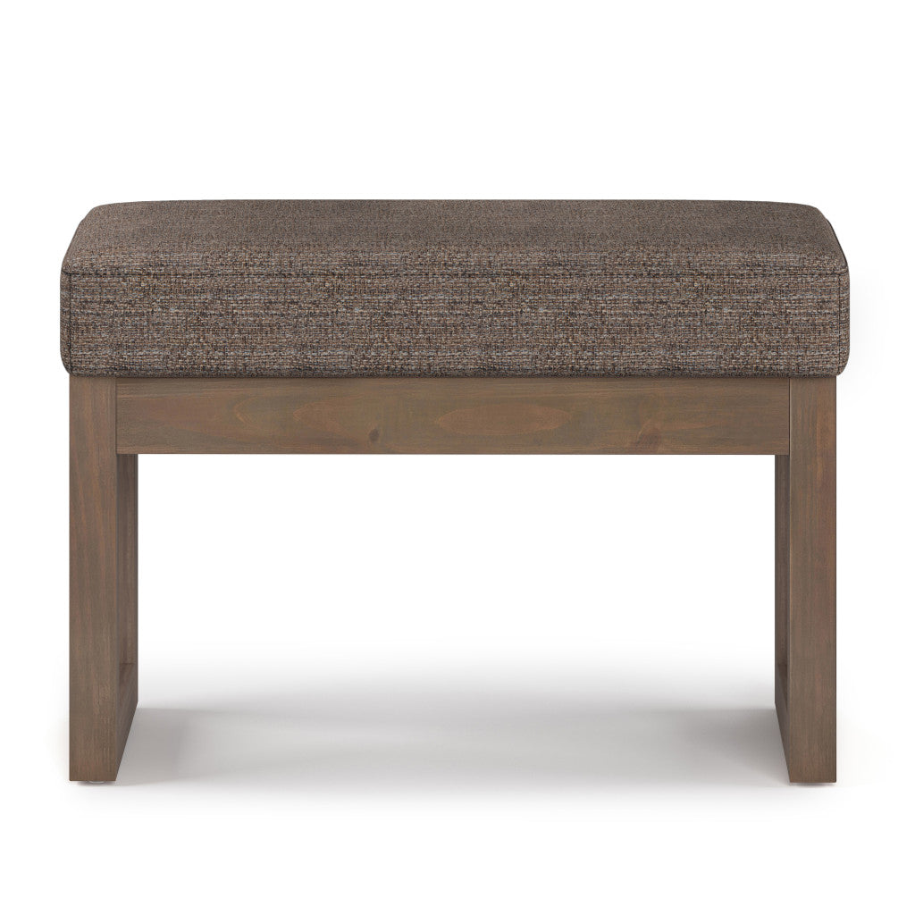 27" Brown Fabric Footstool-2