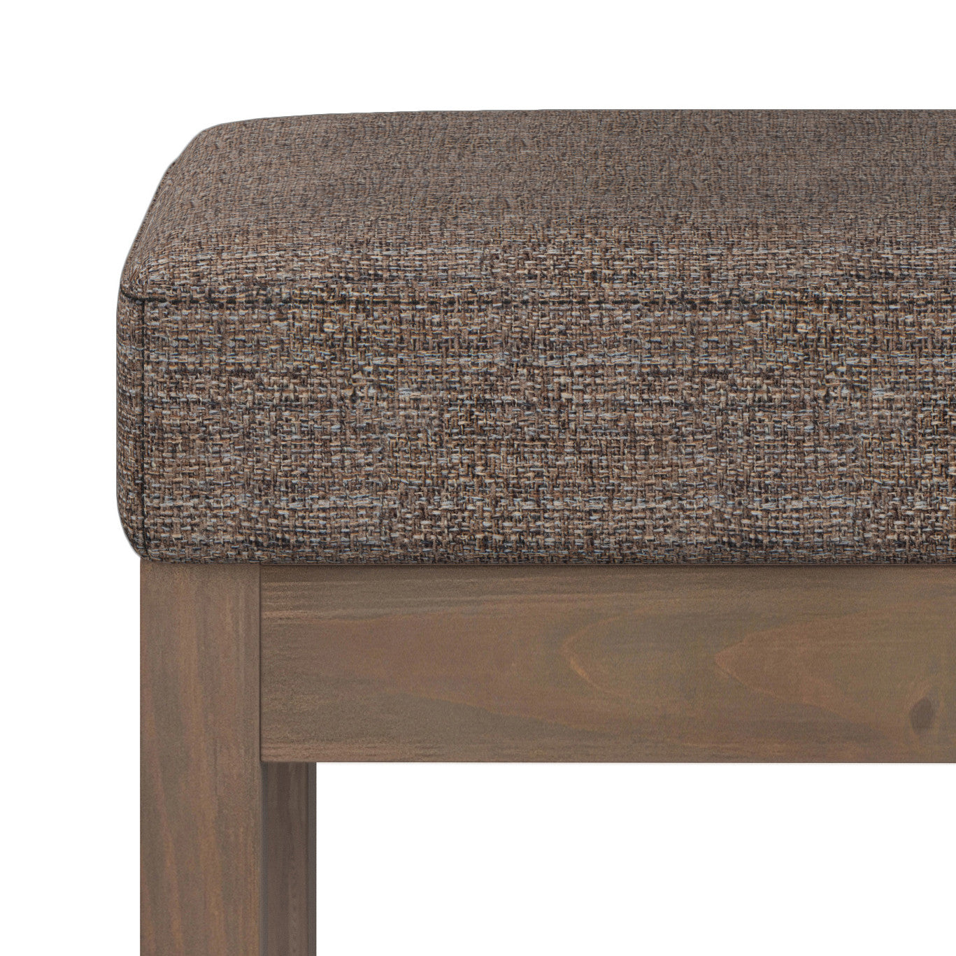 27" Brown Fabric Footstool-5