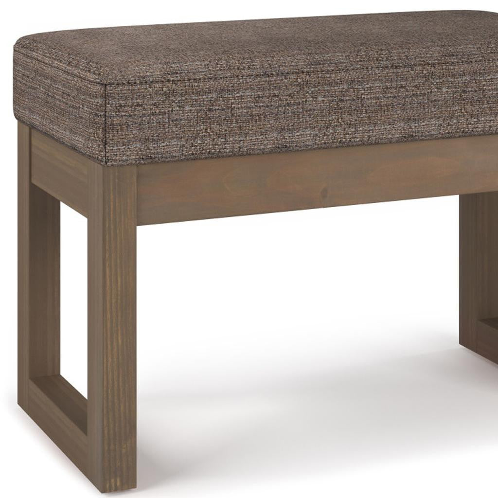 27" Brown Fabric Footstool-6