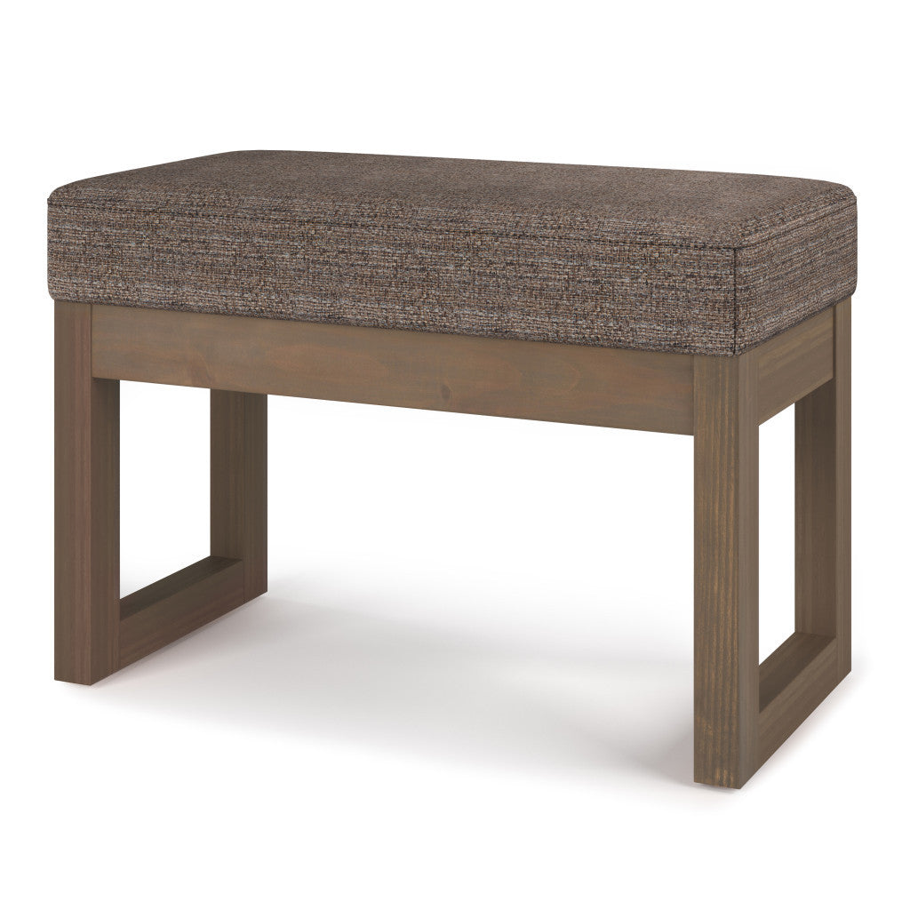 27" Brown Fabric Footstool-3
