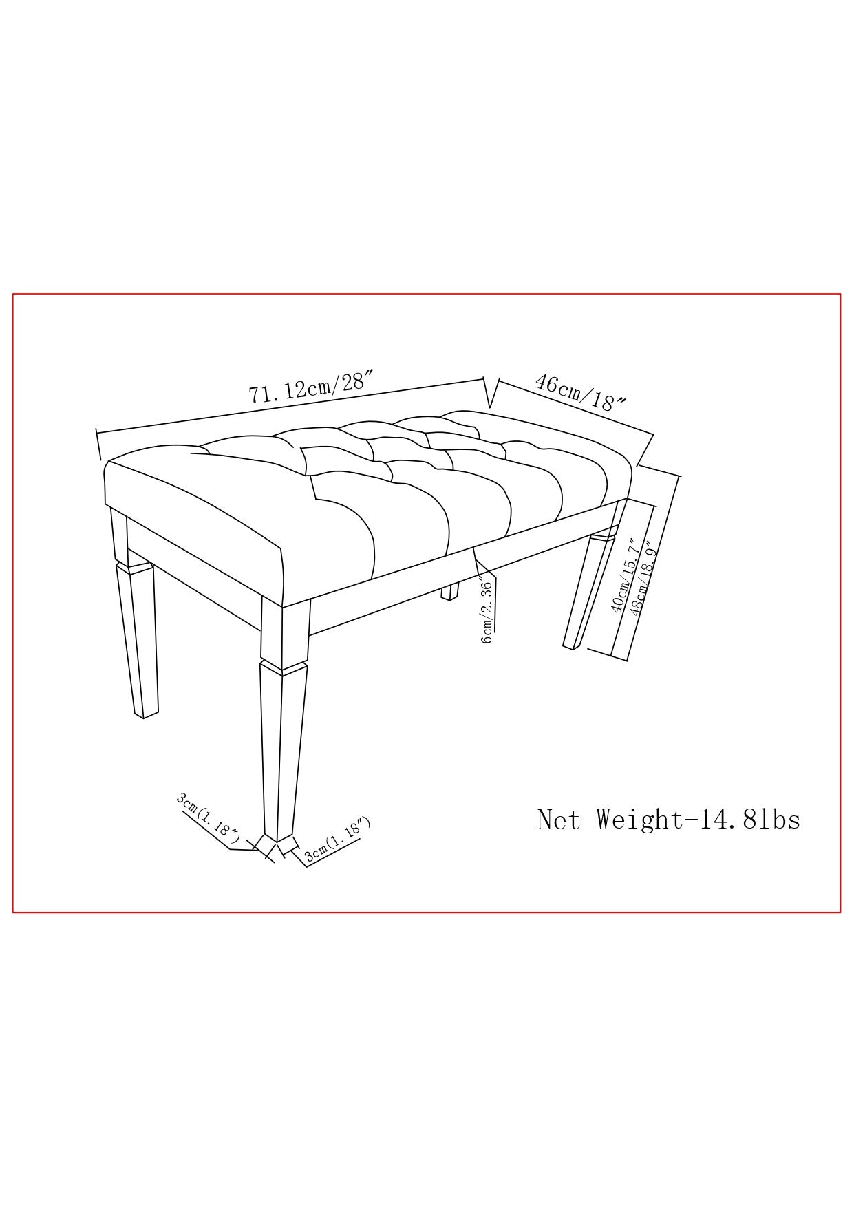 28" Natural and Brown Fabric Ottoman-7