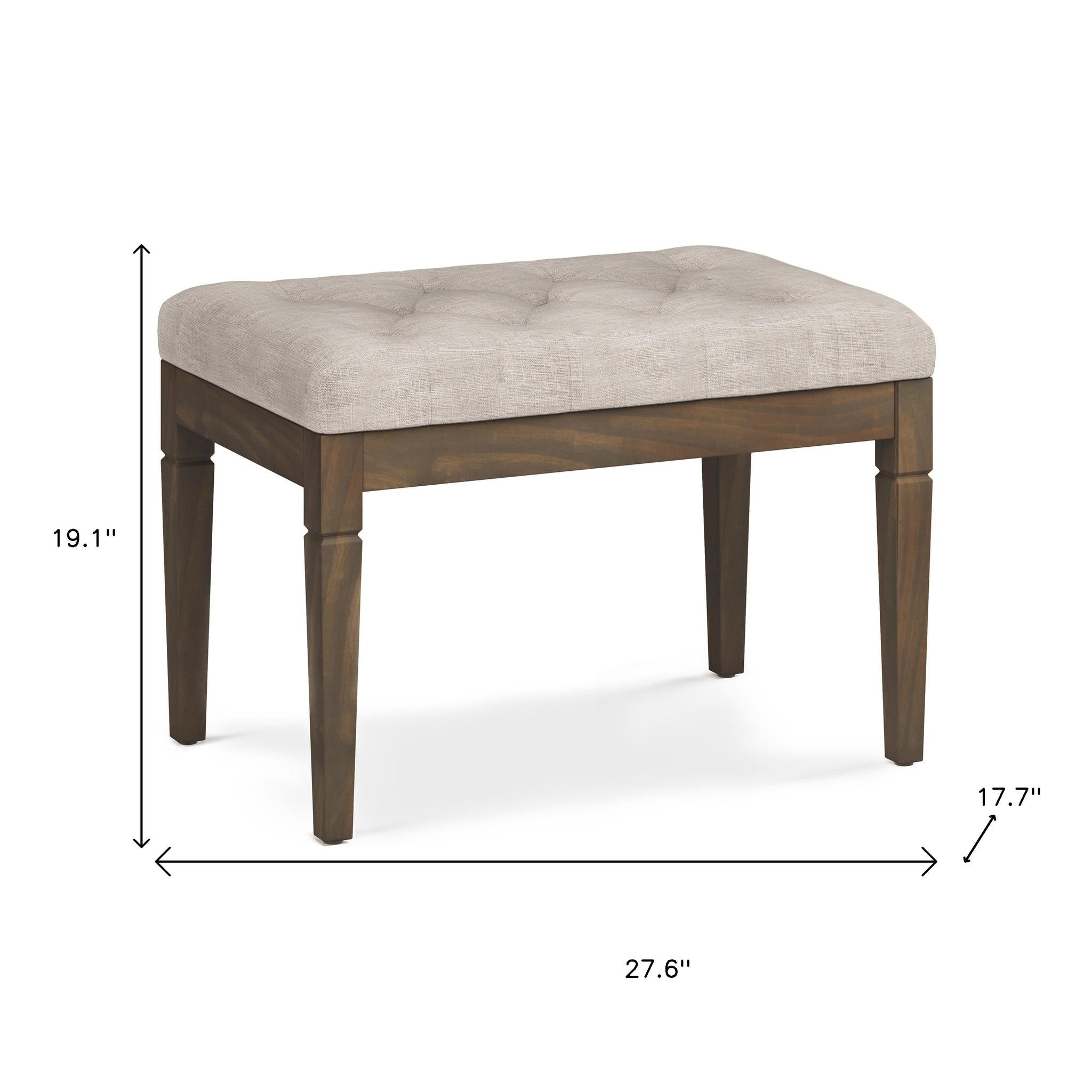 28" Natural and Brown Fabric Ottoman-6