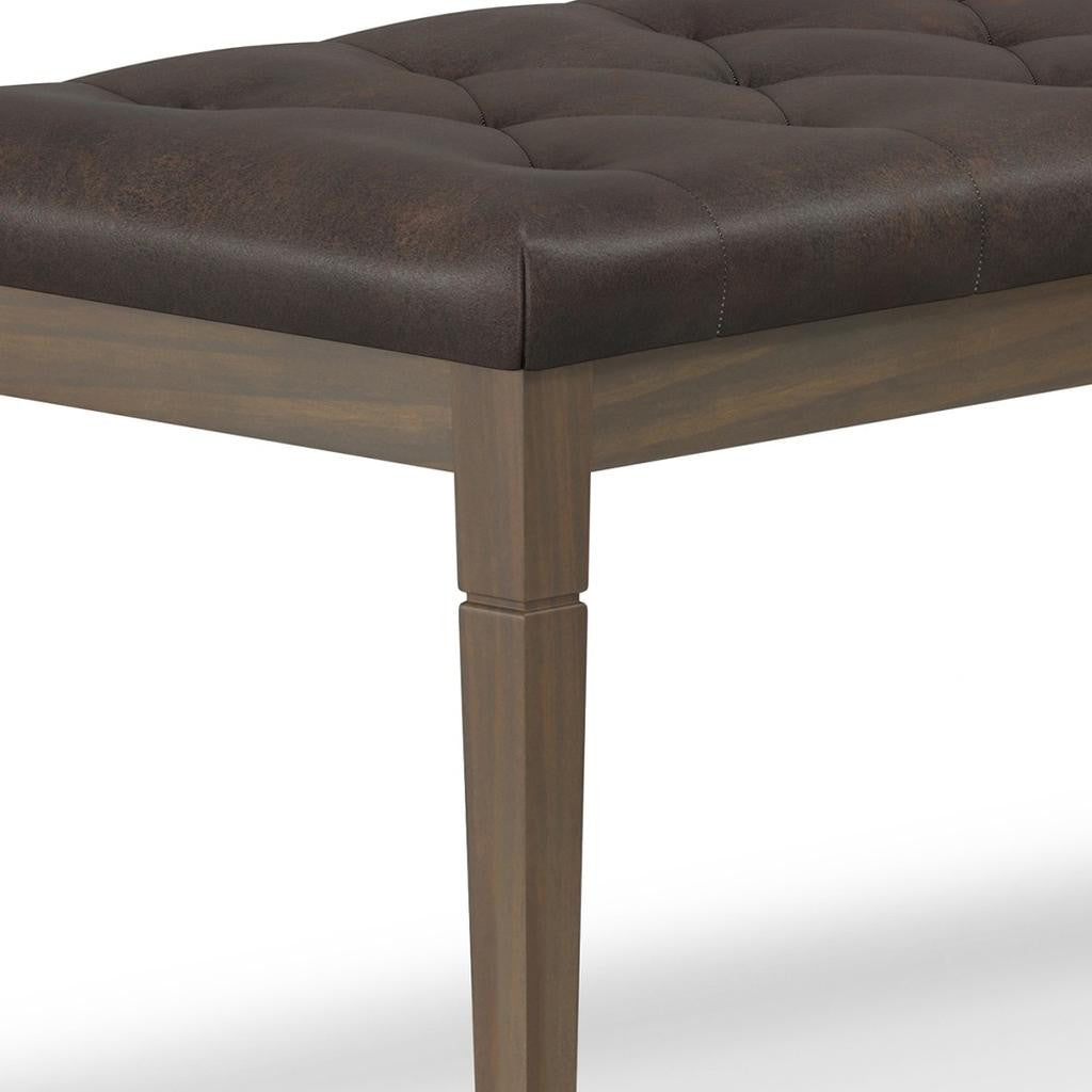 48" Brown Leather Ottoman-5