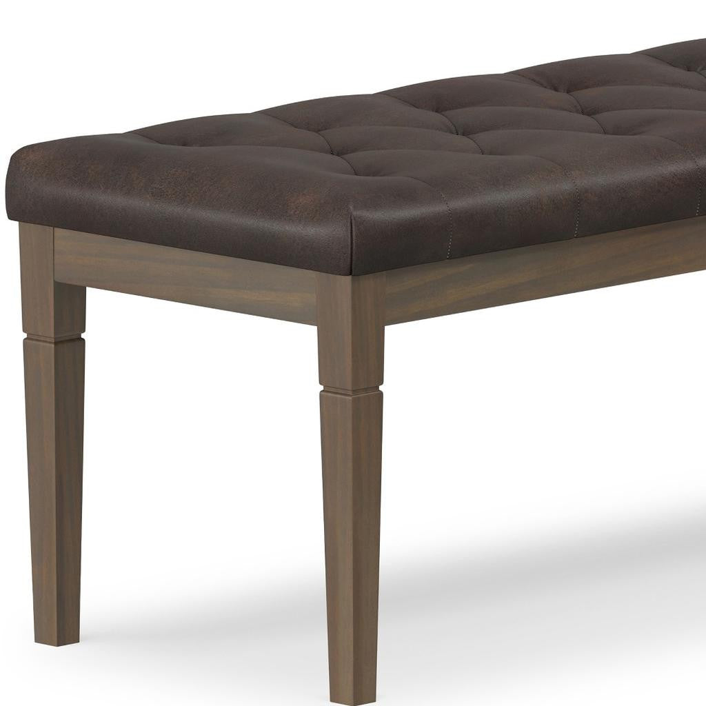 48" Brown Leather Ottoman-6