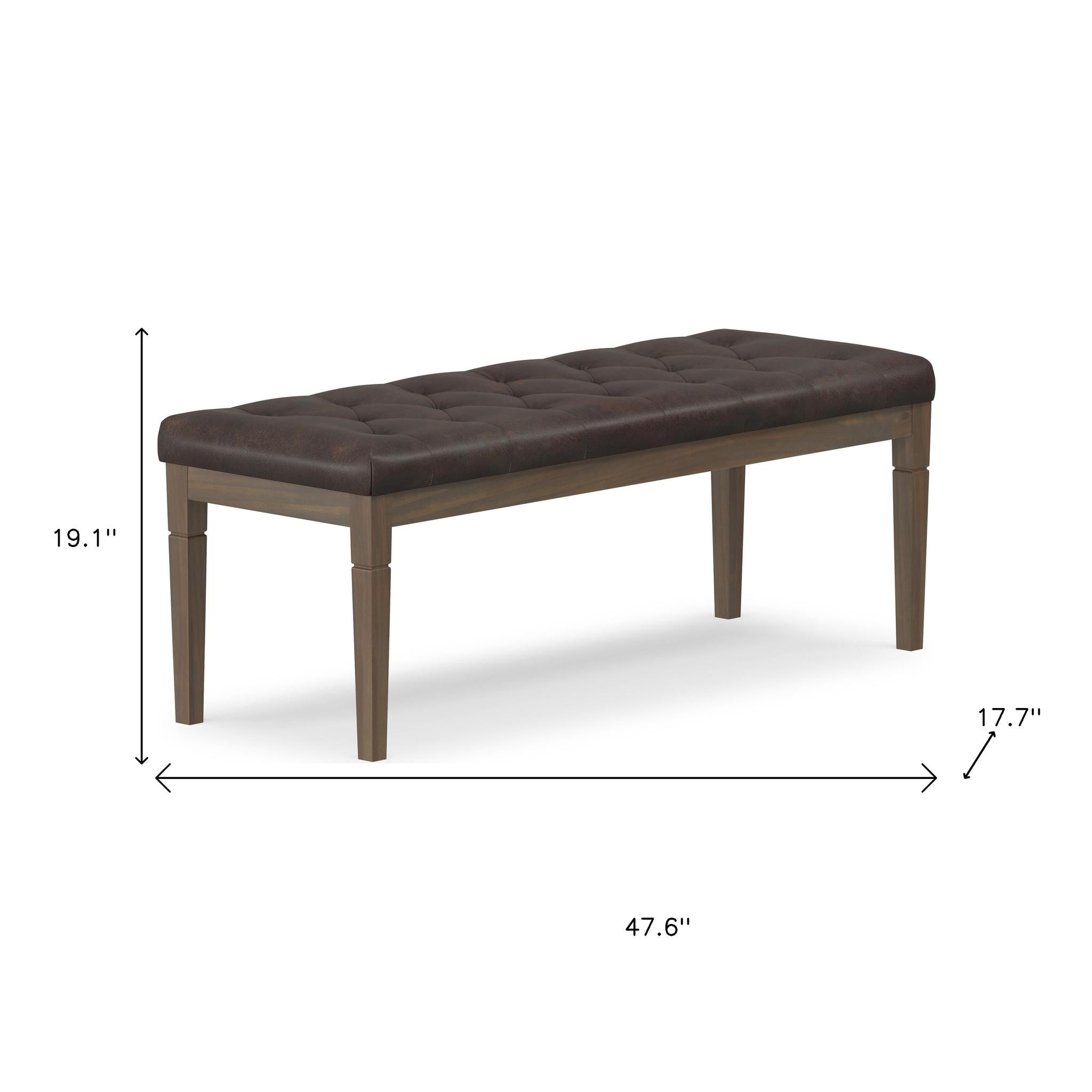 48" Brown Leather Ottoman-8