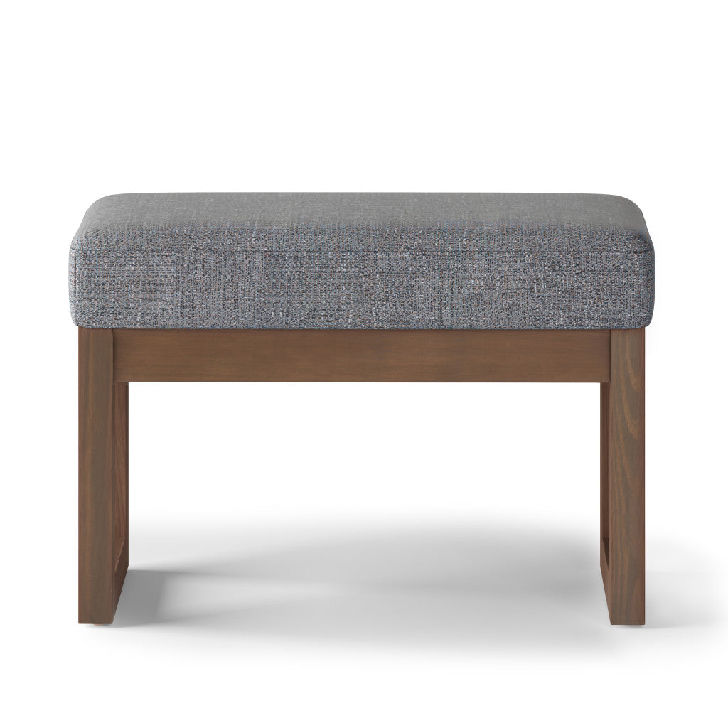 27" Gray and Brown Fabric Footstool-2