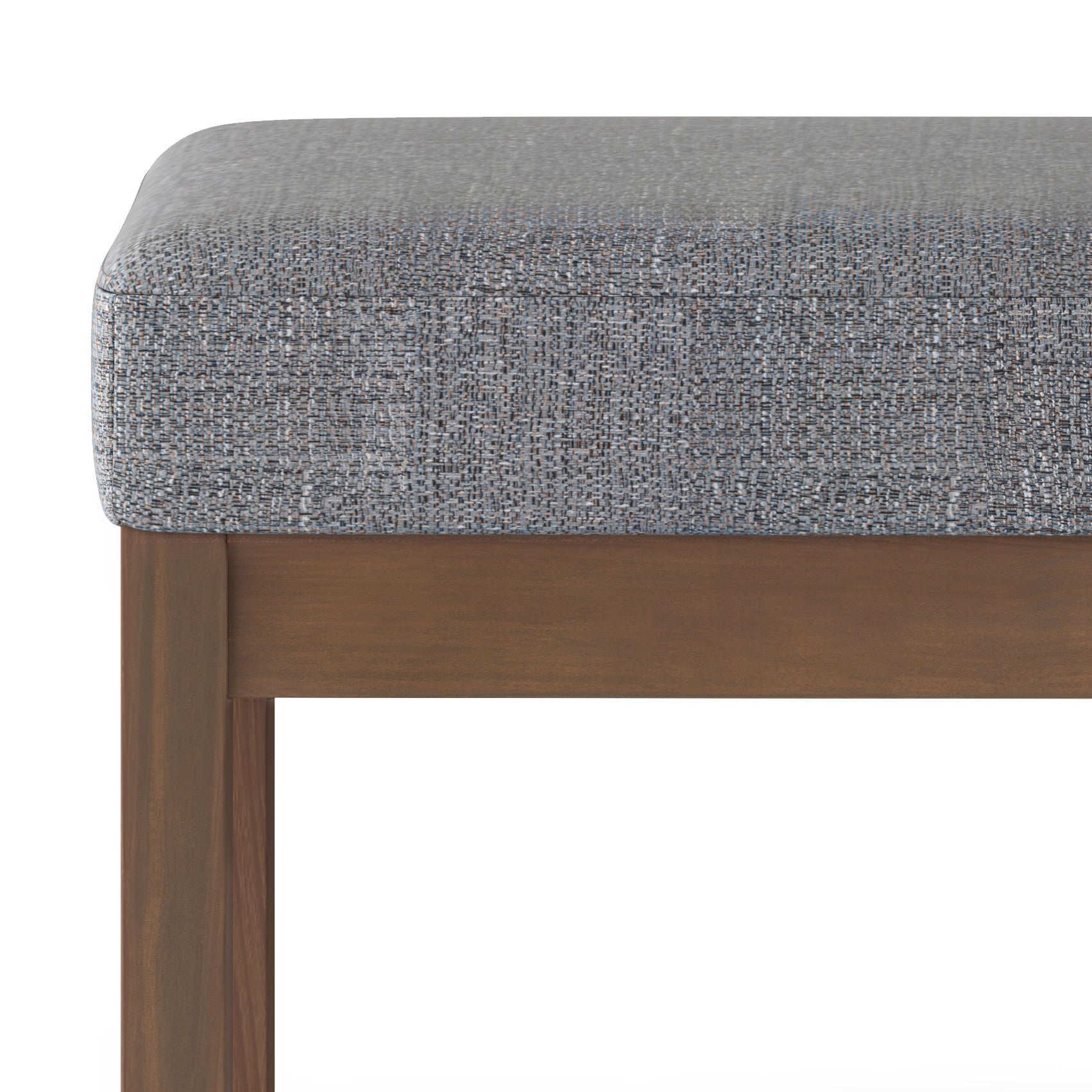 27" Gray and Brown Fabric Footstool-4