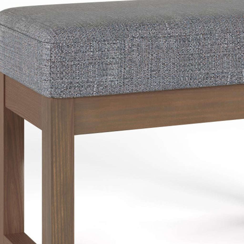 27" Gray and Brown Fabric Footstool-6