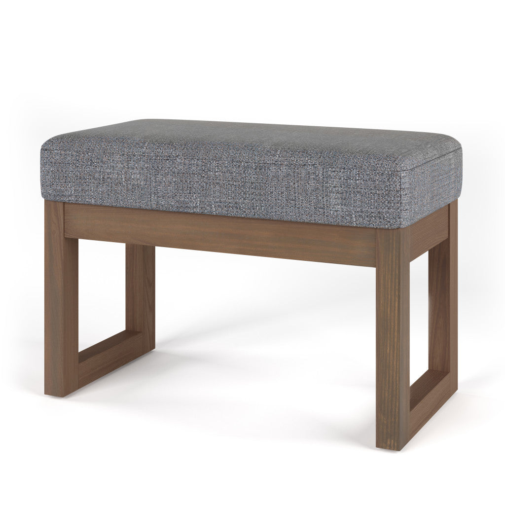 27" Gray and Brown Fabric Footstool-3