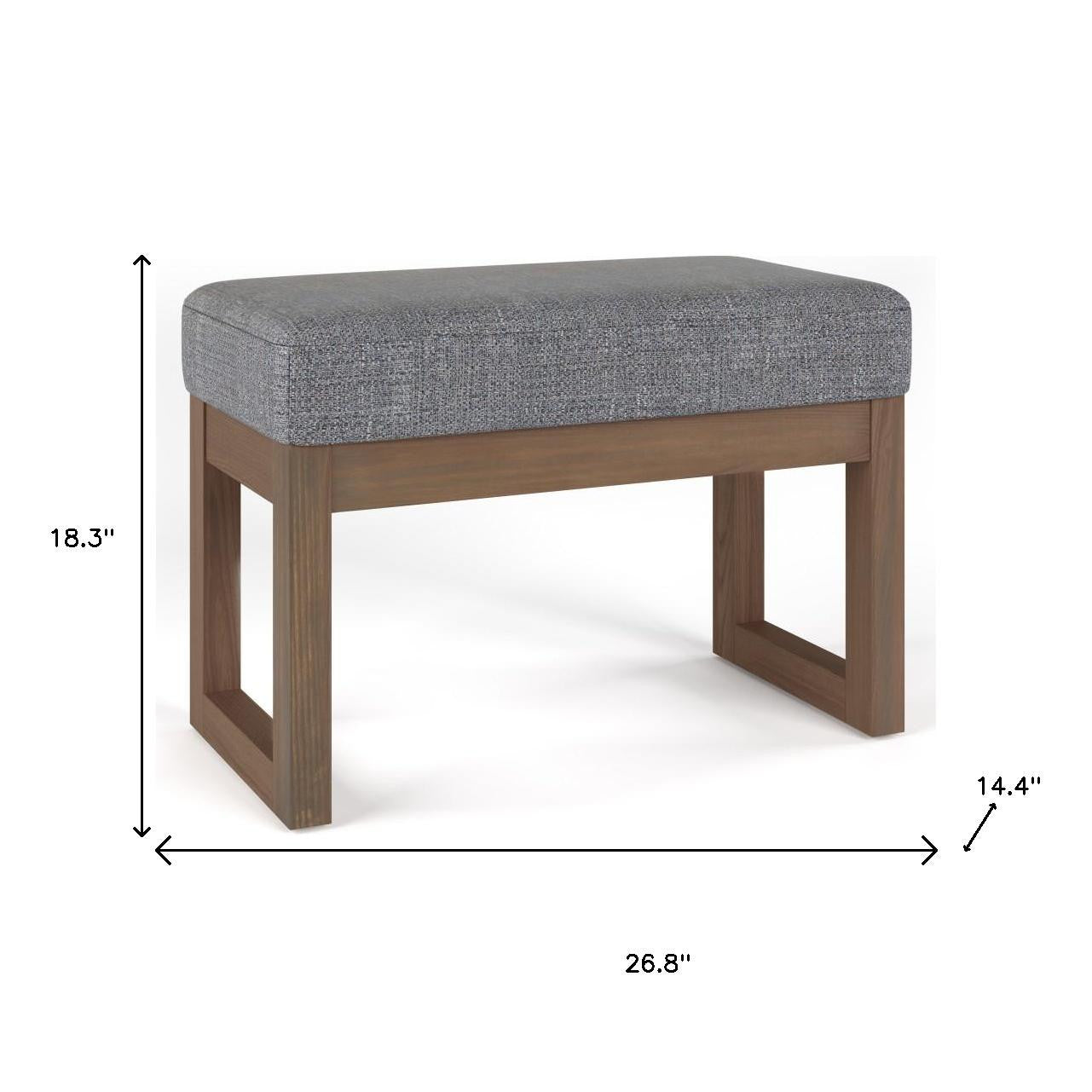 27" Gray and Brown Fabric Footstool-8