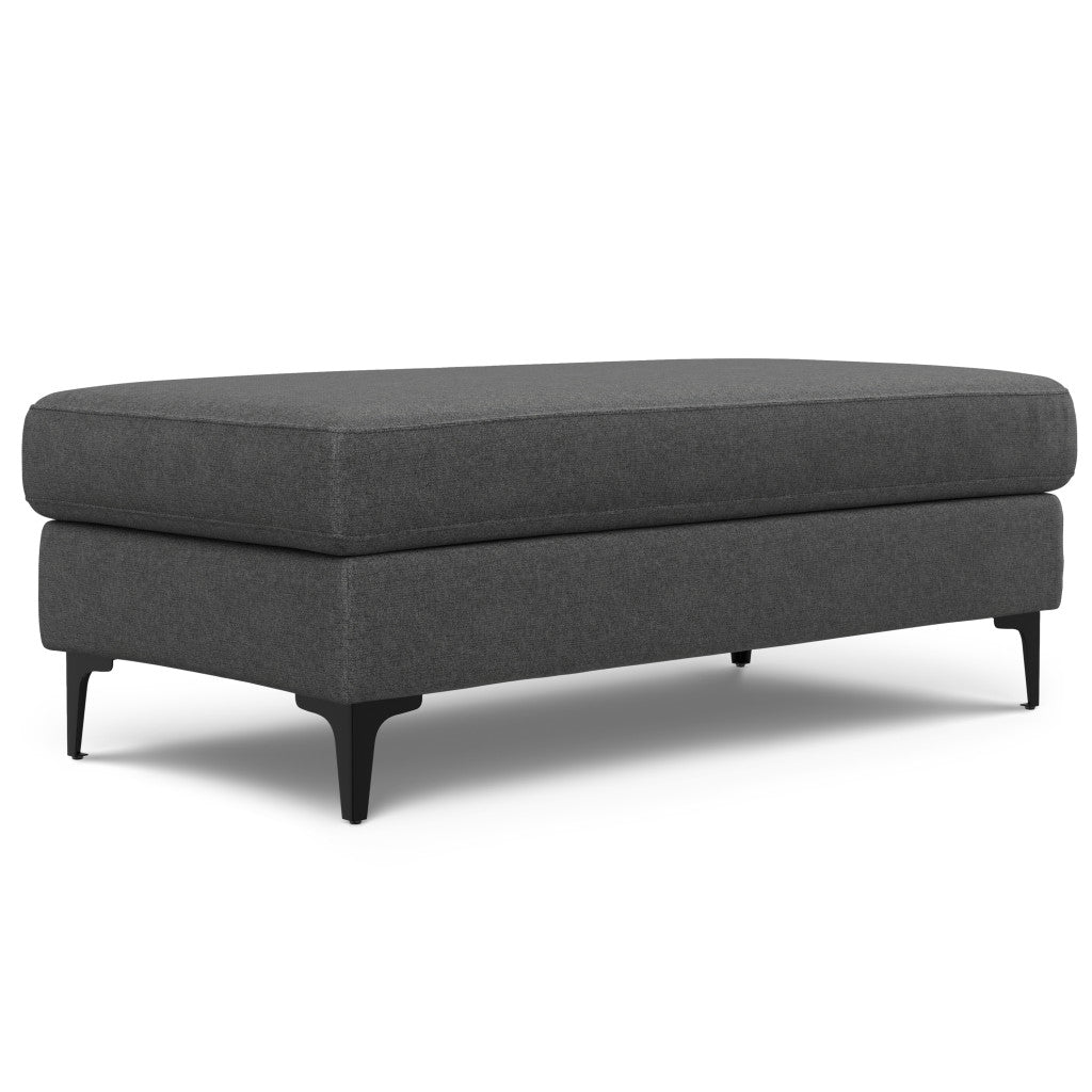 48" Gray and Black Fabric Ottoman-0