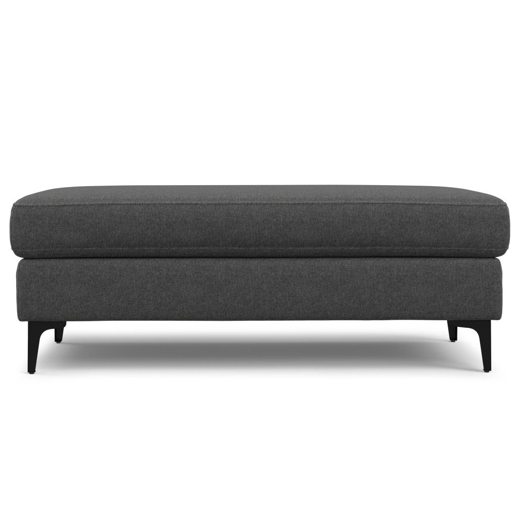 48" Gray and Black Fabric Ottoman-2