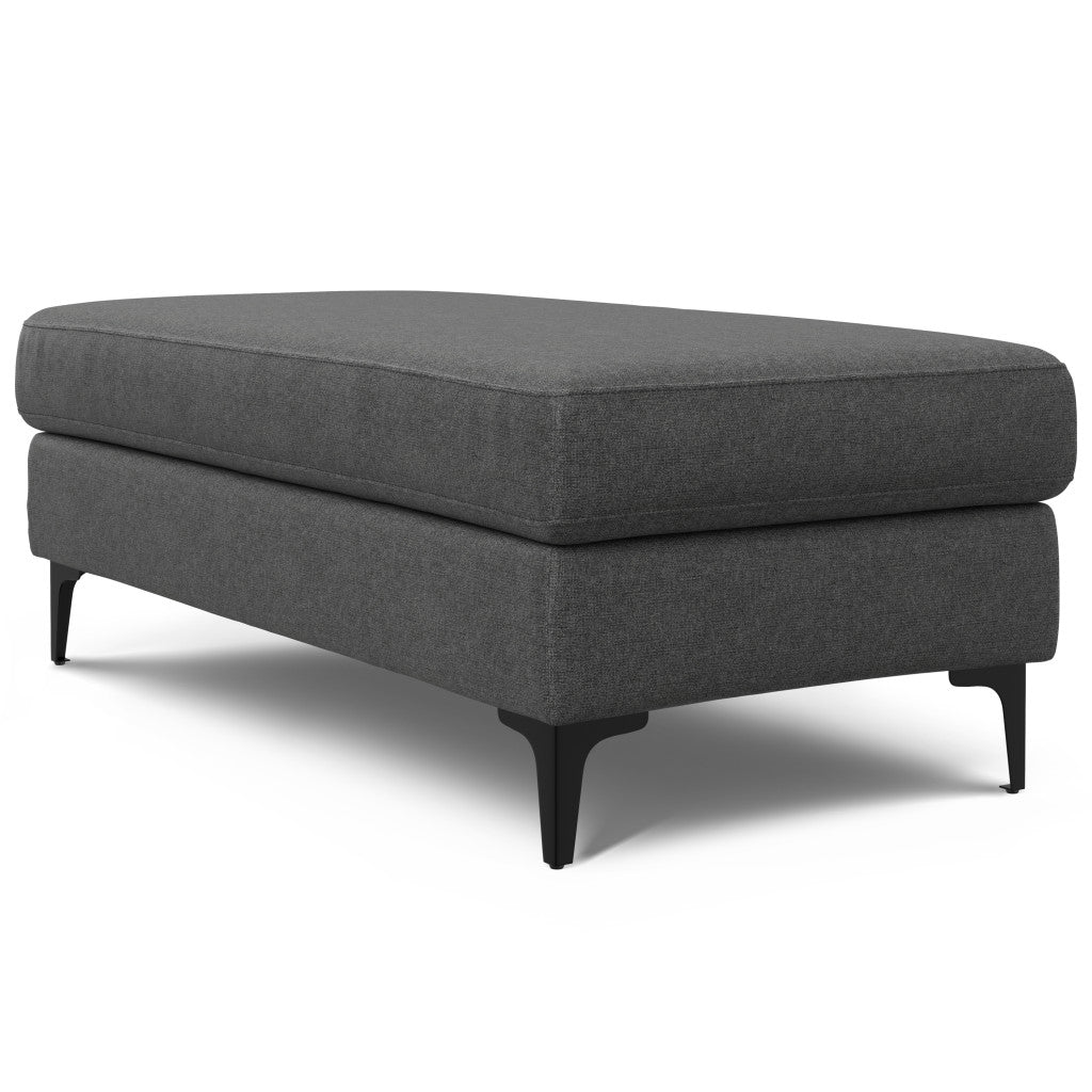48" Gray and Black Fabric Ottoman-3