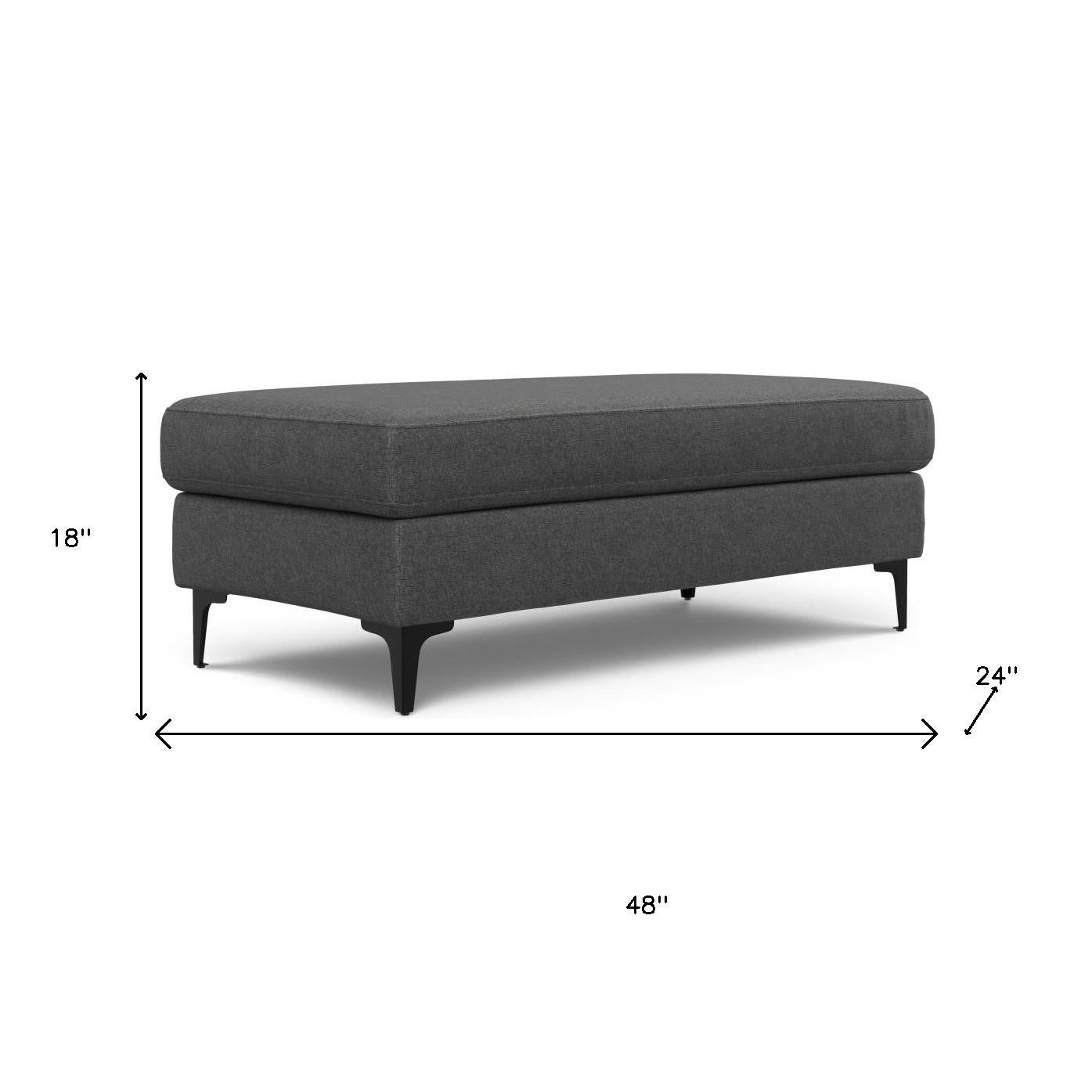 48" Gray and Black Fabric Ottoman-8