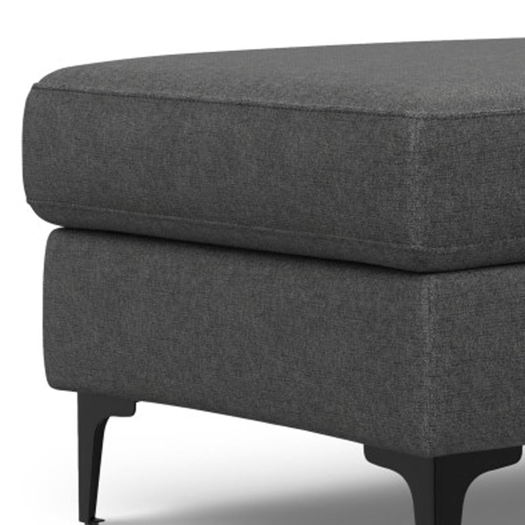 48" Gray and Black Fabric Ottoman-5