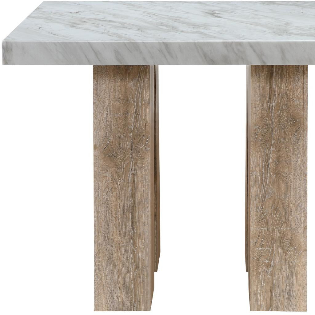 48" White and Natural Wood Square Bar Table-4