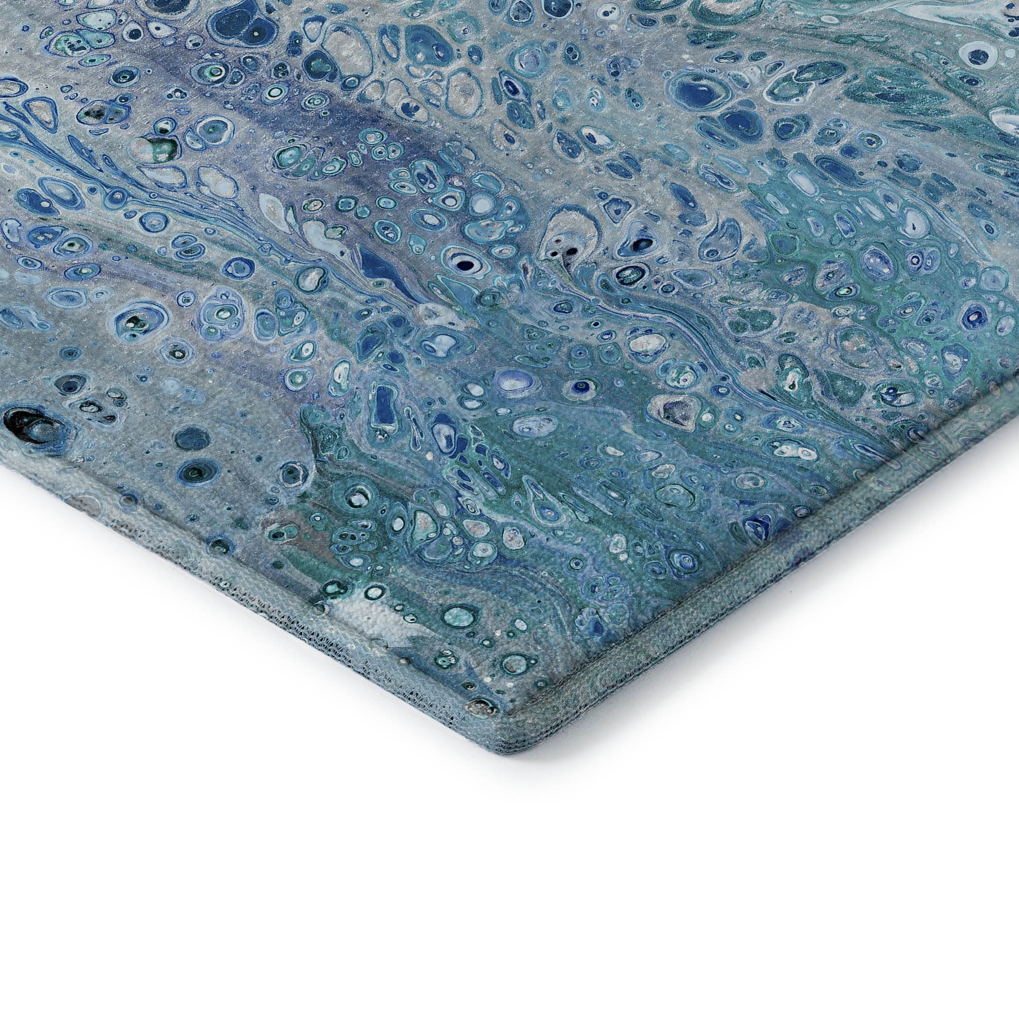 3' X 5' Light Blue And Ivory Abstract Washable Indoor Outdoor Area Rug-3