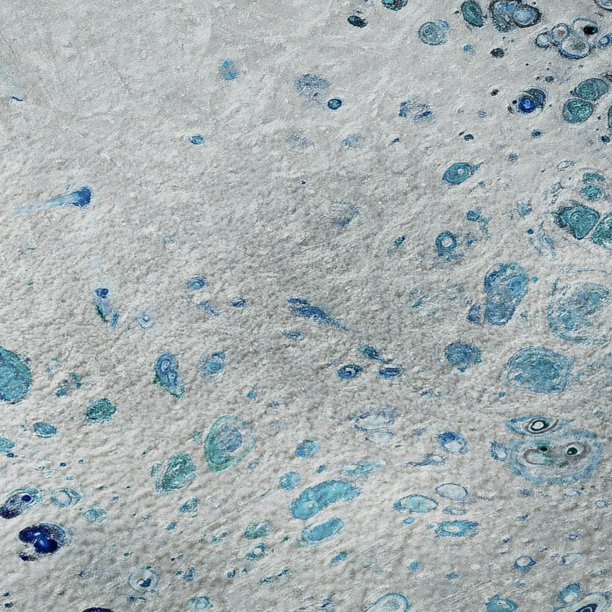 3' X 5' Light Blue And Ivory Abstract Washable Indoor Outdoor Area Rug-7