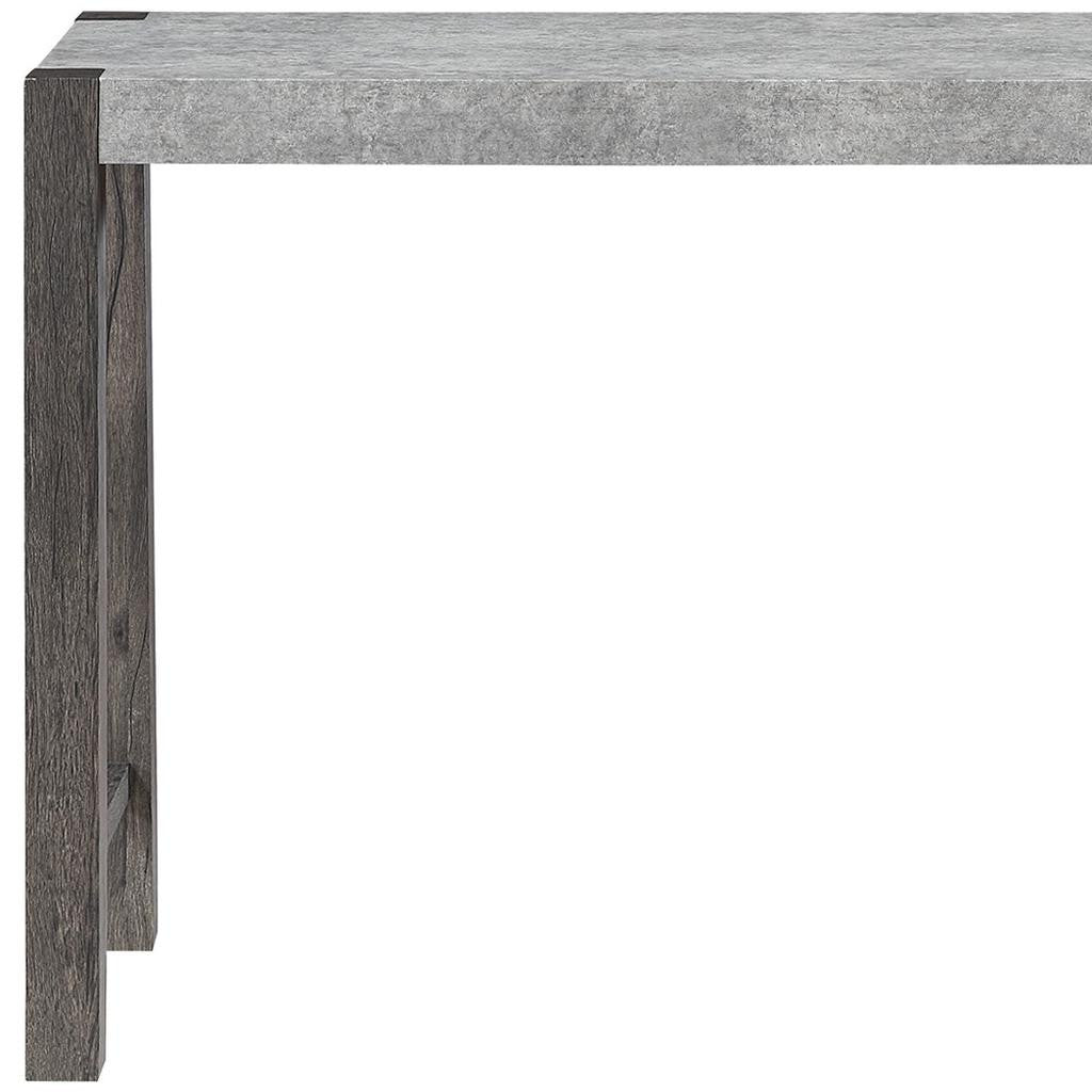 48" Three Piece Gray and Dark Brown Faux Marble and Solid Wood Rectangular Bar Set-6