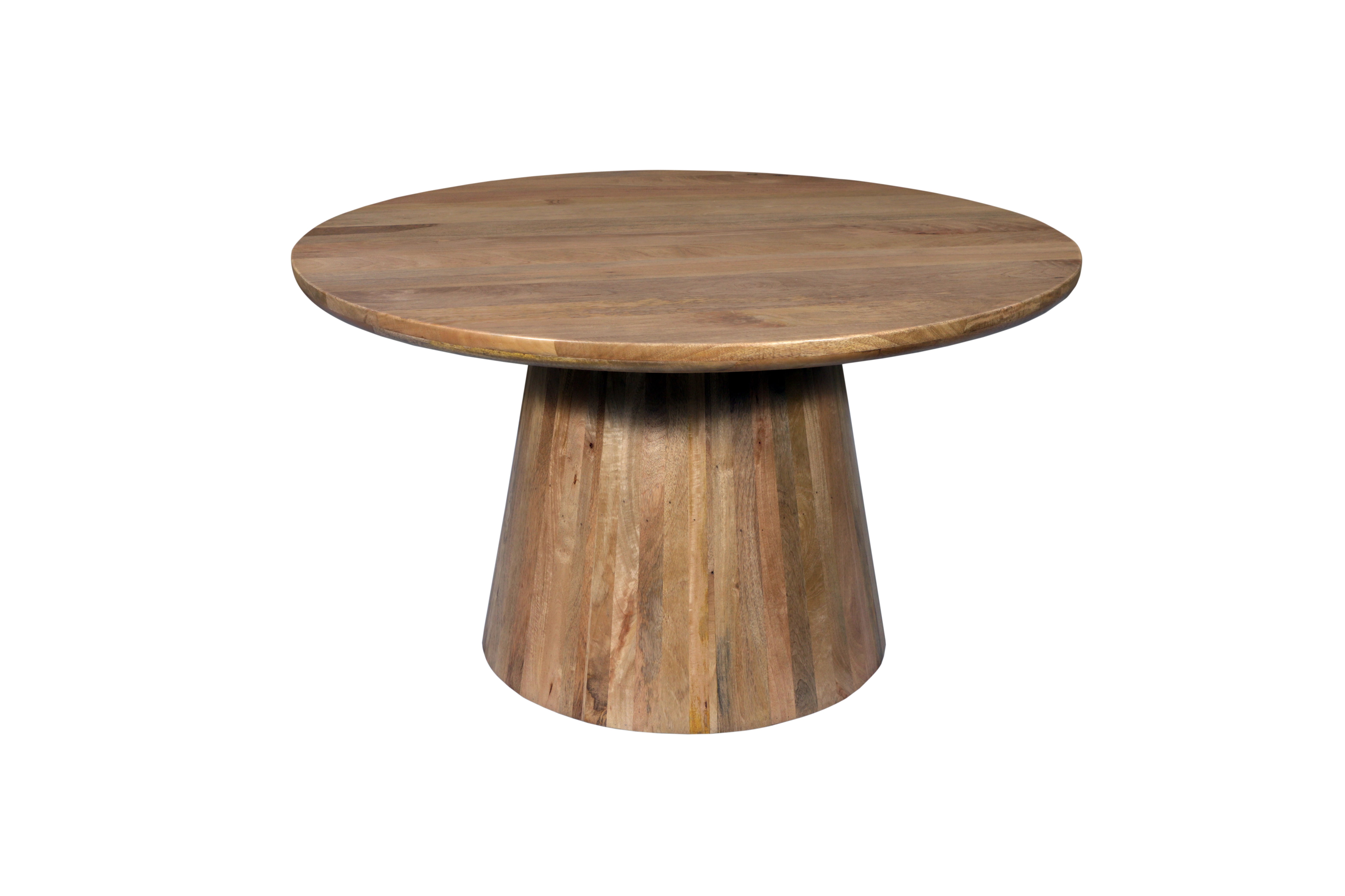 54" Natural Solid Wood Pedestal Base Round Top Dining Table-1