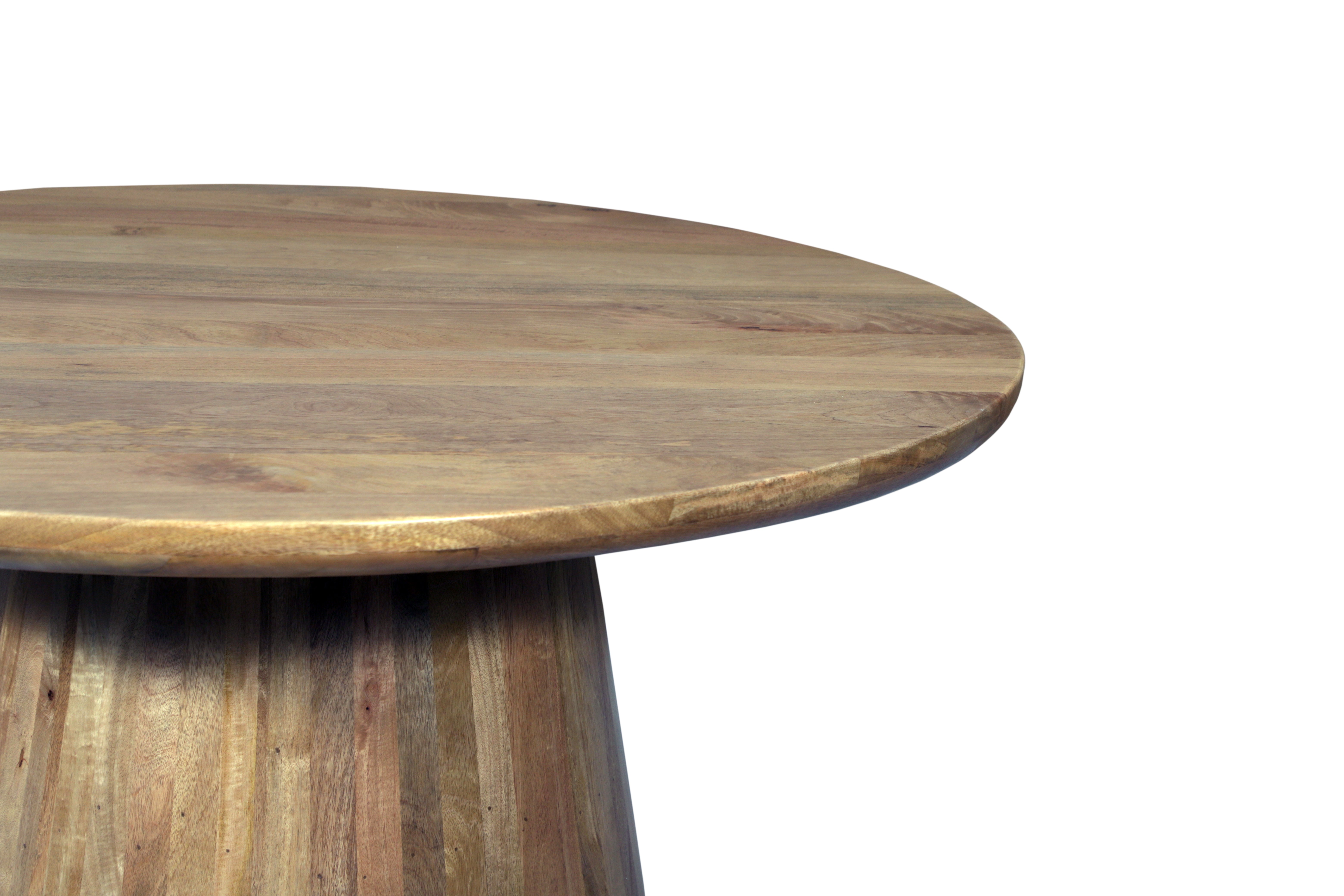 54" Natural Solid Wood Pedestal Base Round Top Dining Table-4