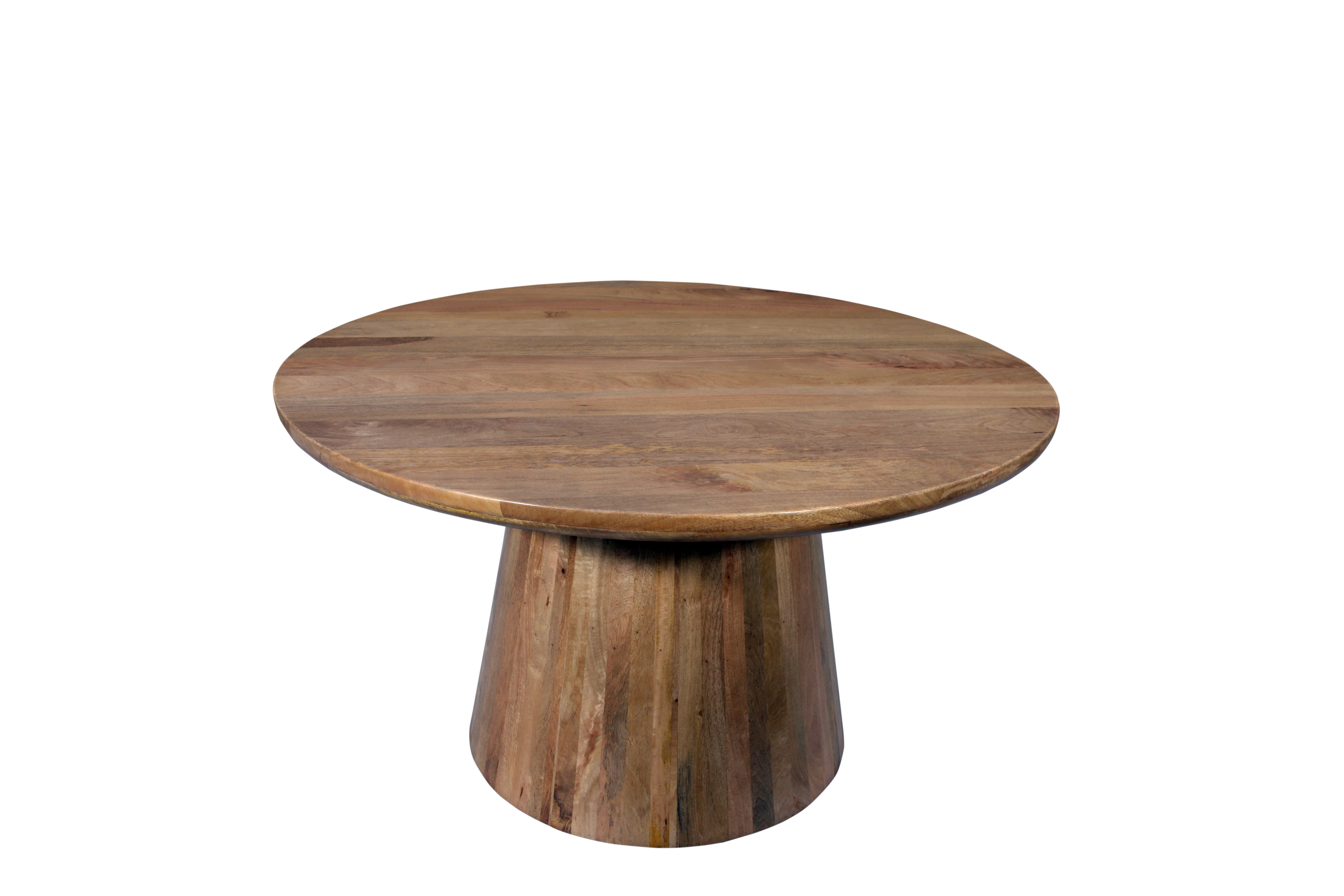 54" Natural Solid Wood Pedestal Base Round Top Dining Table-2