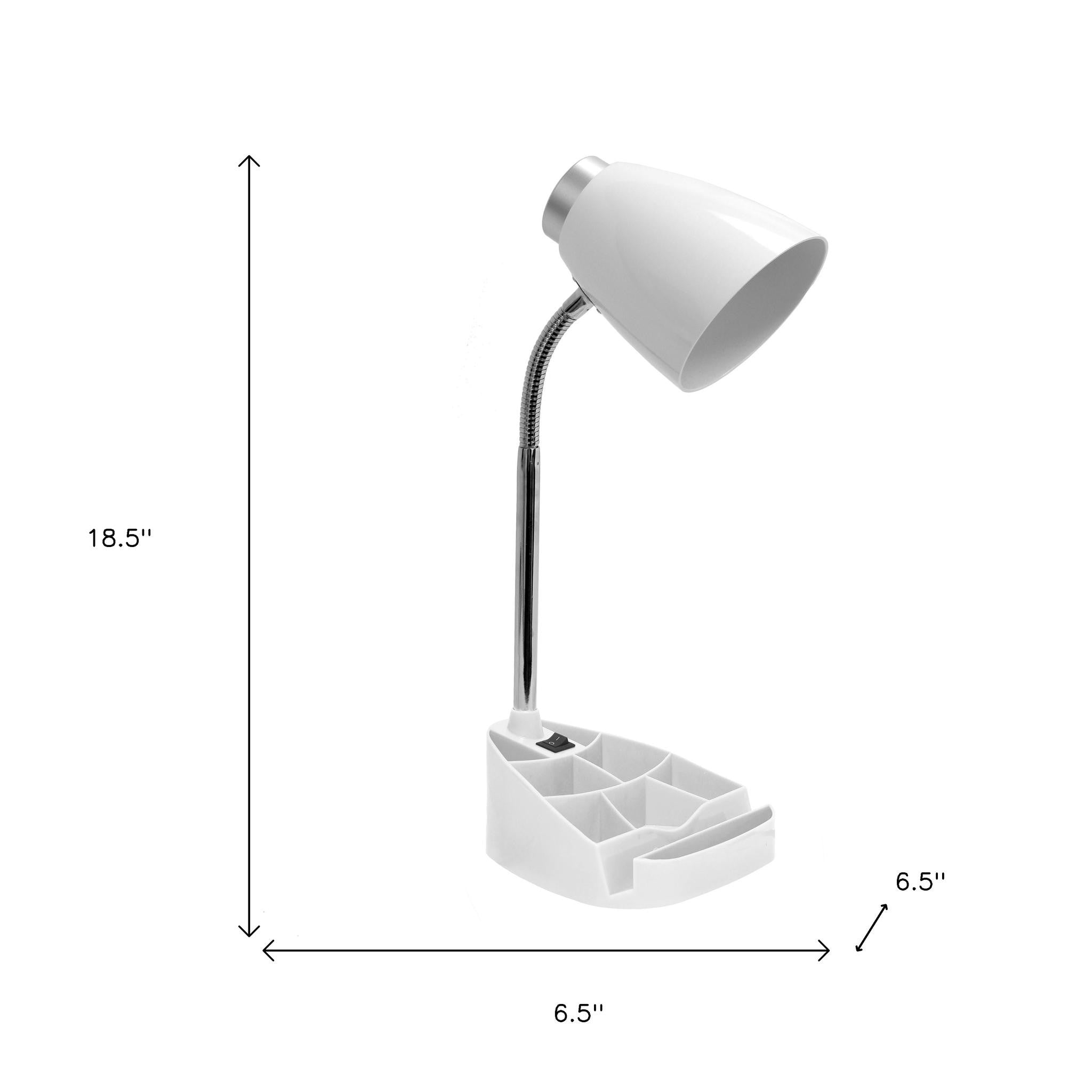 19" White Swing Arm Table Lamp-4