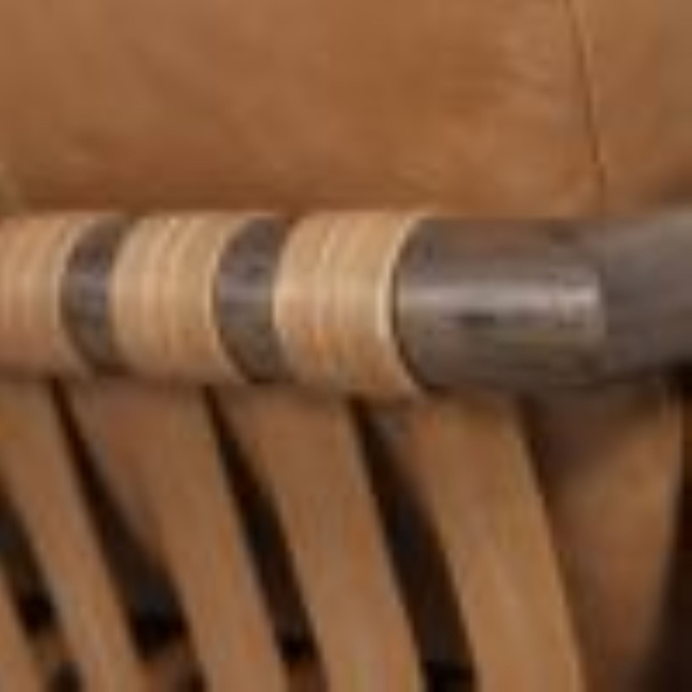 28" Brown Genuine Leather and Solid Wood Arm Chair-7