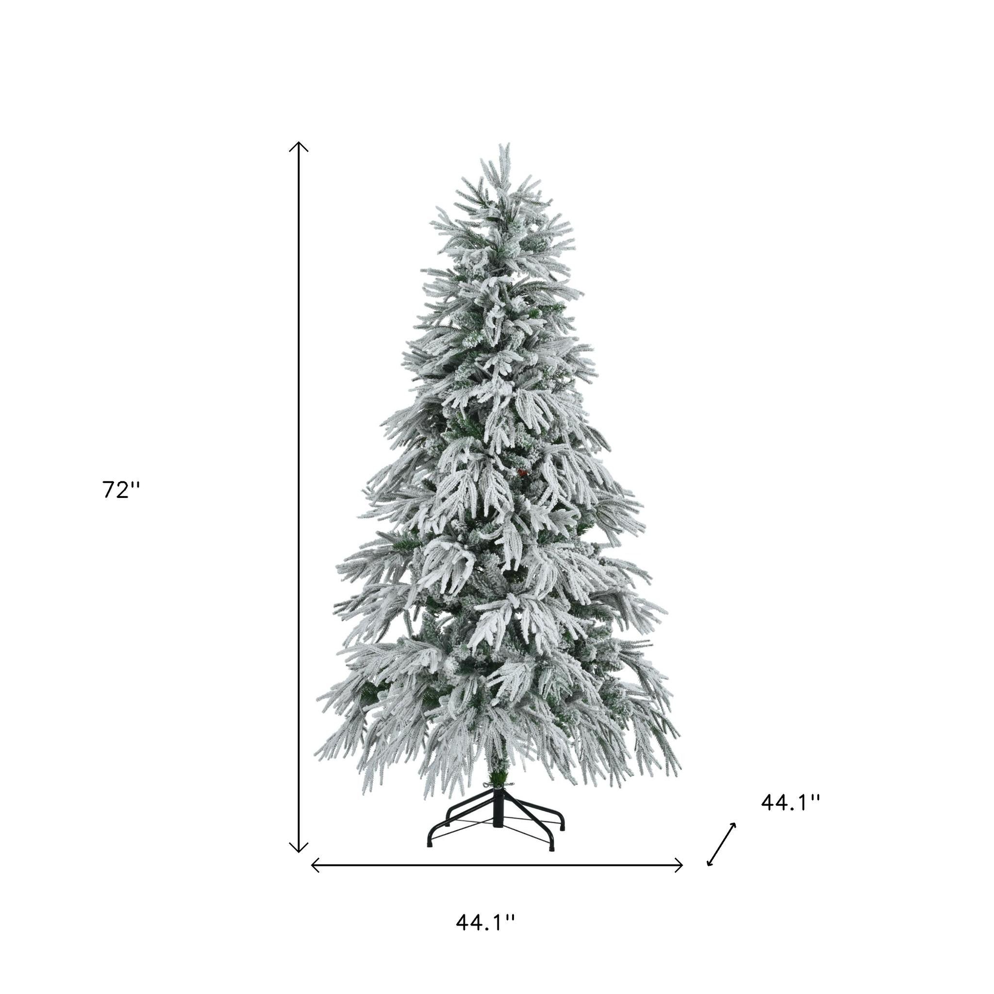 6' Pre Lit Extra Full Frosted Pine Christmas Tree-7