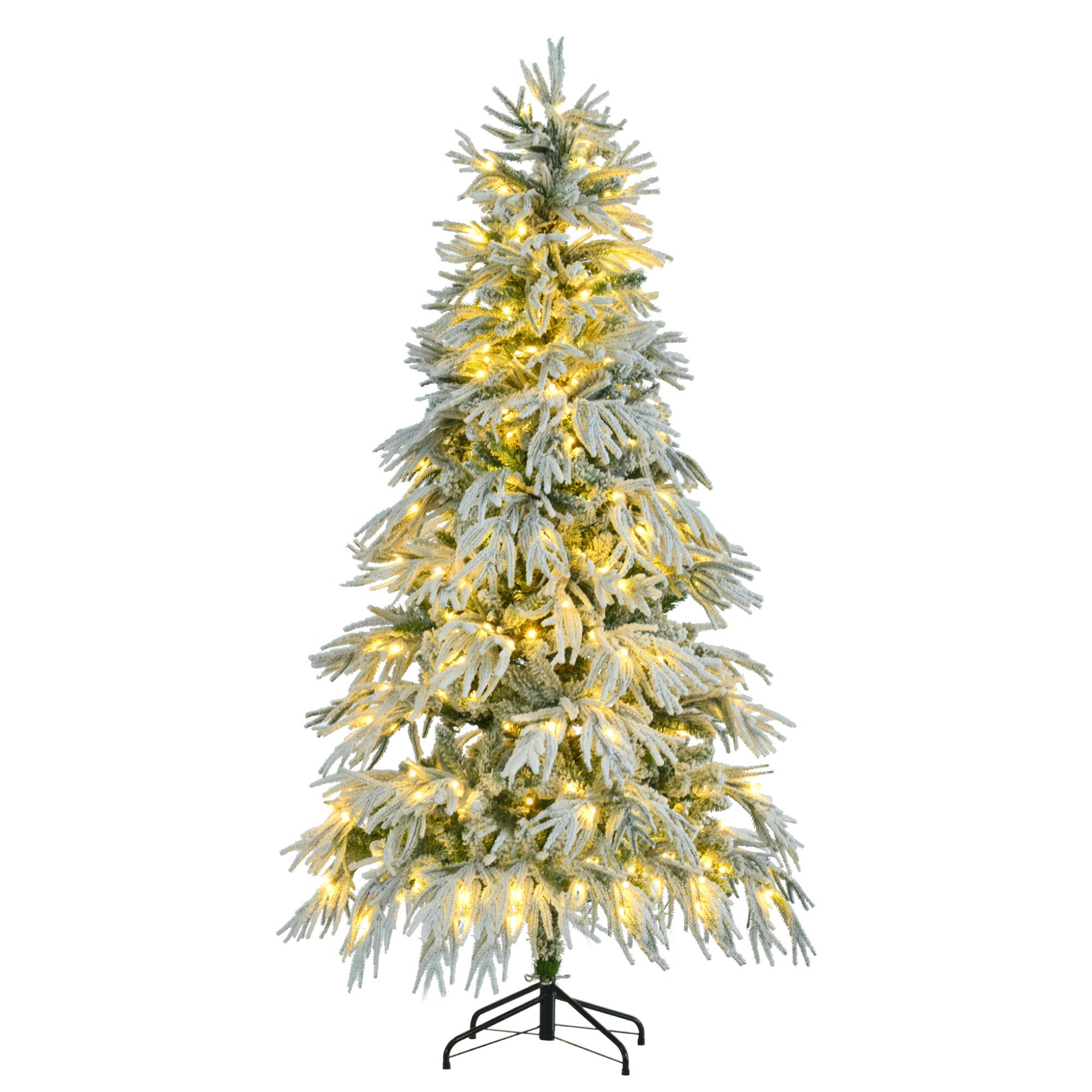 6' Pre Lit Extra Full Frosted Pine Christmas Tree-2