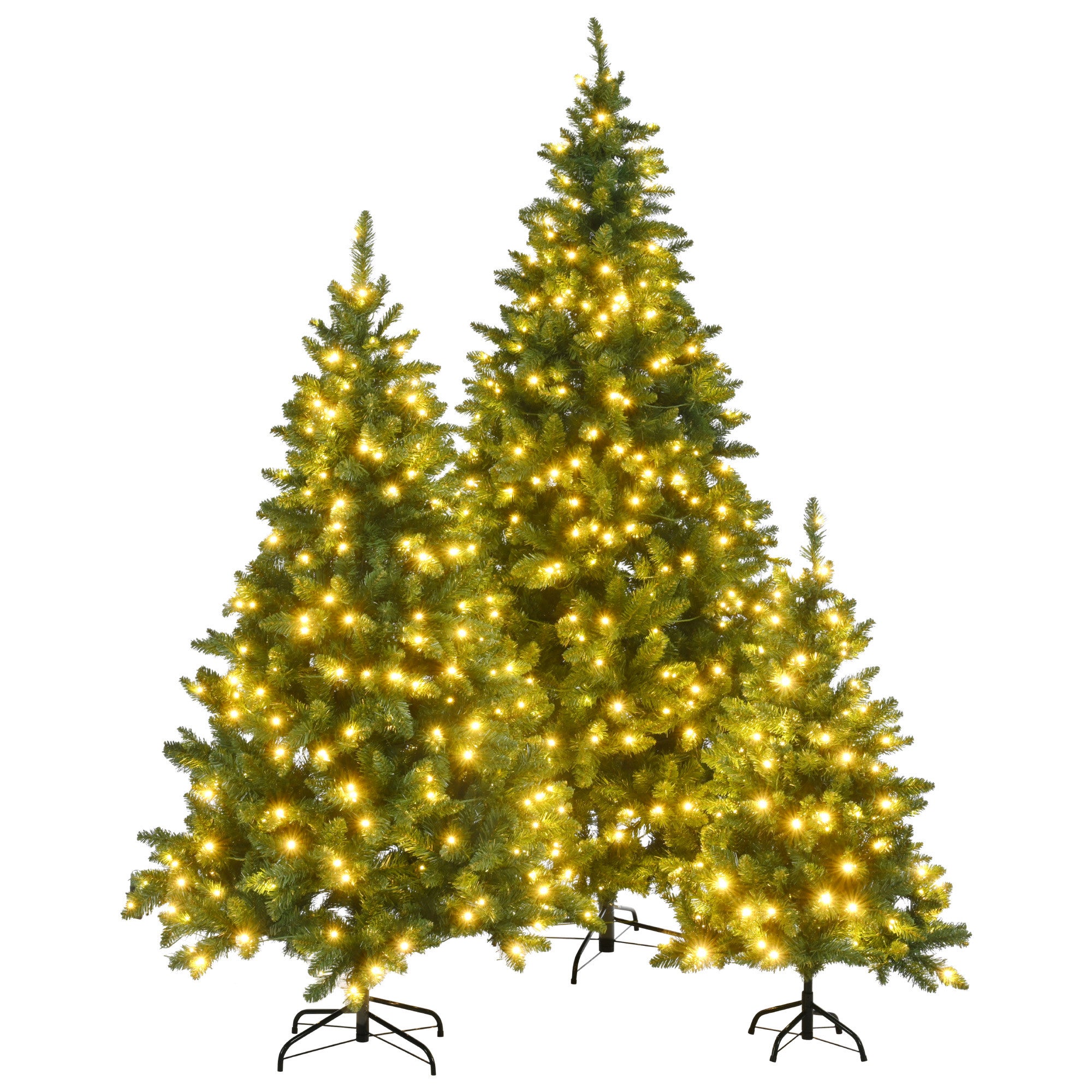 Three Piece Pre Lit Extra Full Frosted Pine Christmas Tree Set-0