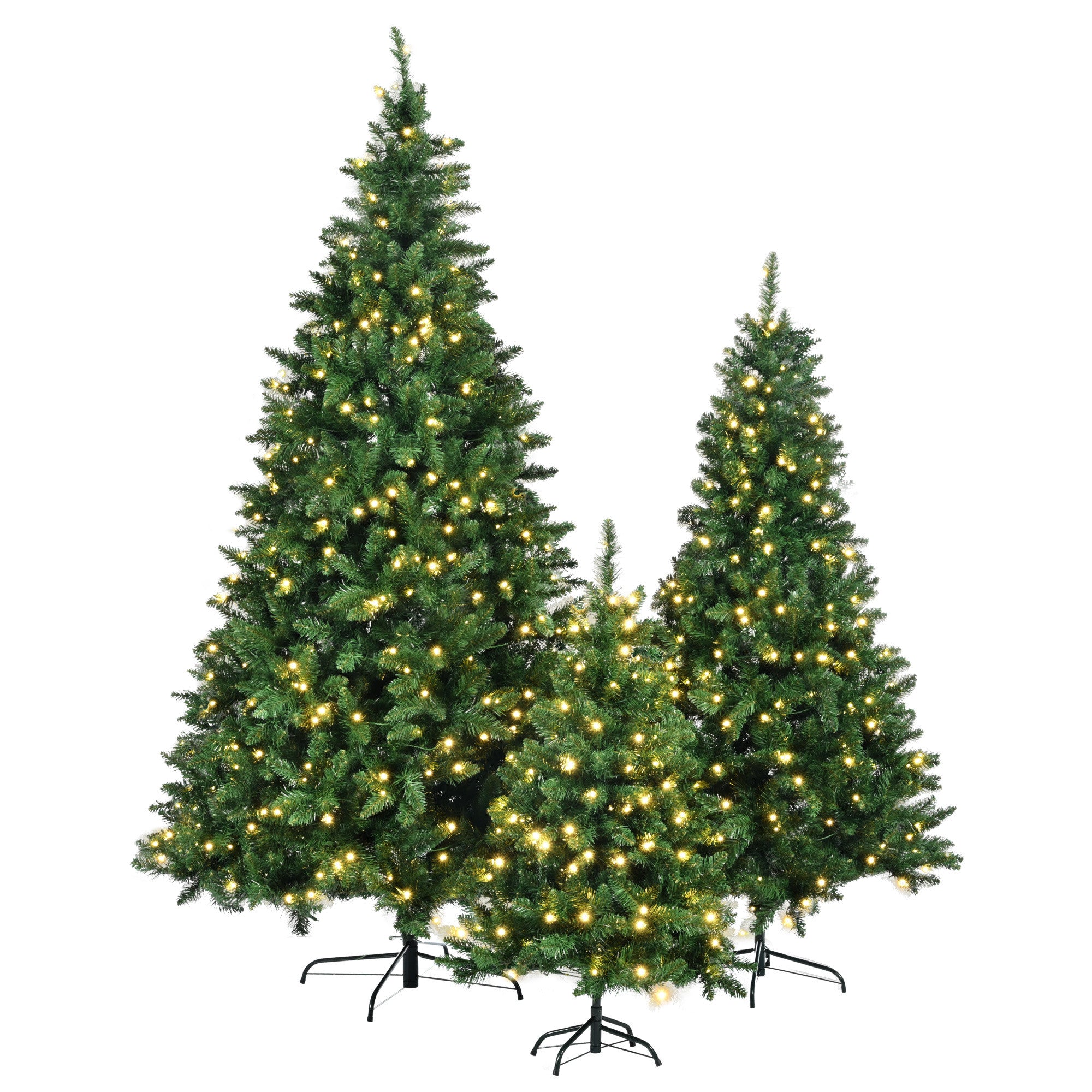 Three Piece Pre Lit Extra Full Frosted Pine Christmas Tree Set-5
